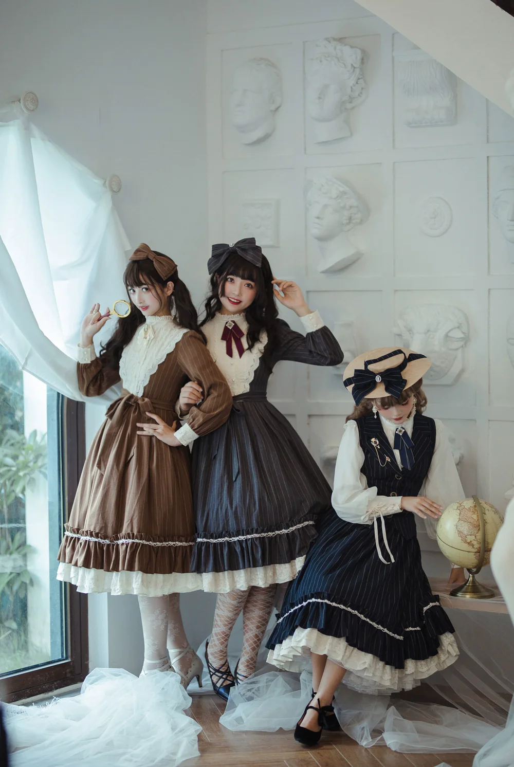 Rose Doll - Elegant Lolita Striped Fishbone Skirt - Image 13