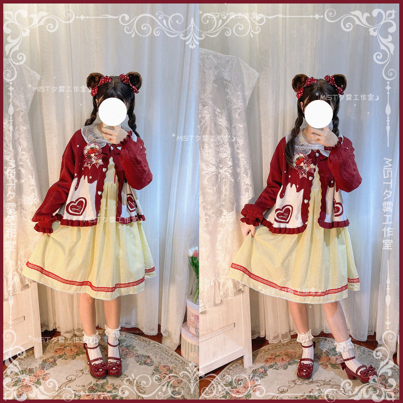 Beating Heart - Sweet Lolita Thick Sweater Coat Puff Sleeve - Image 74