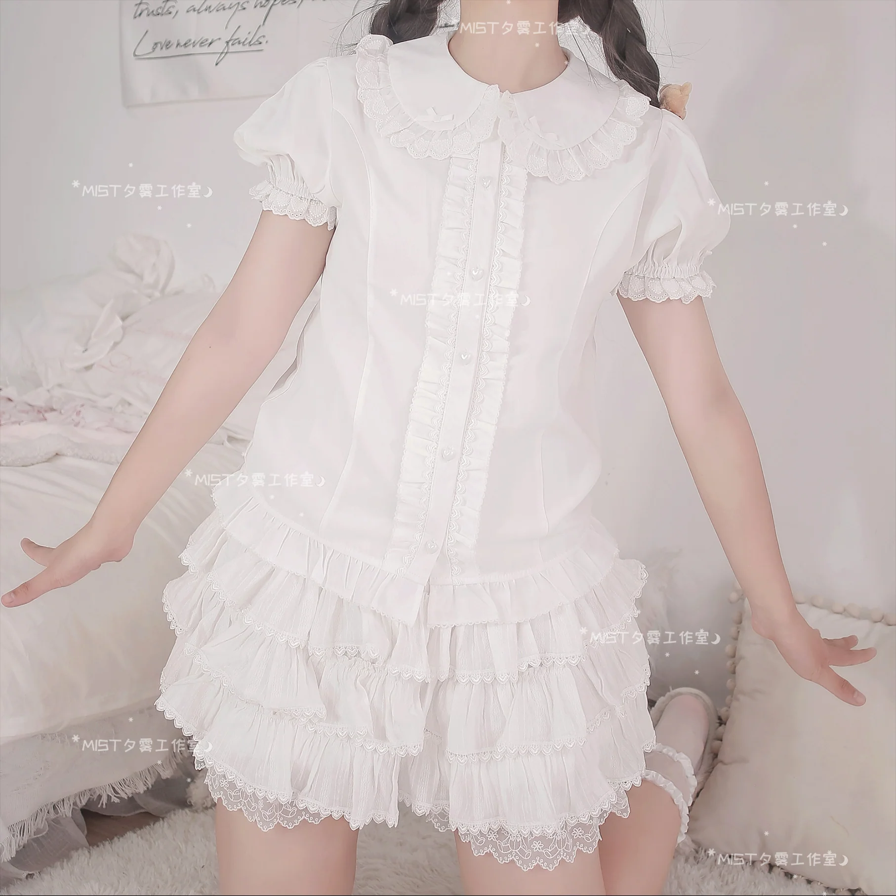 Sweet Short Sleeve Chiffon Lolita Blouse - Image 5