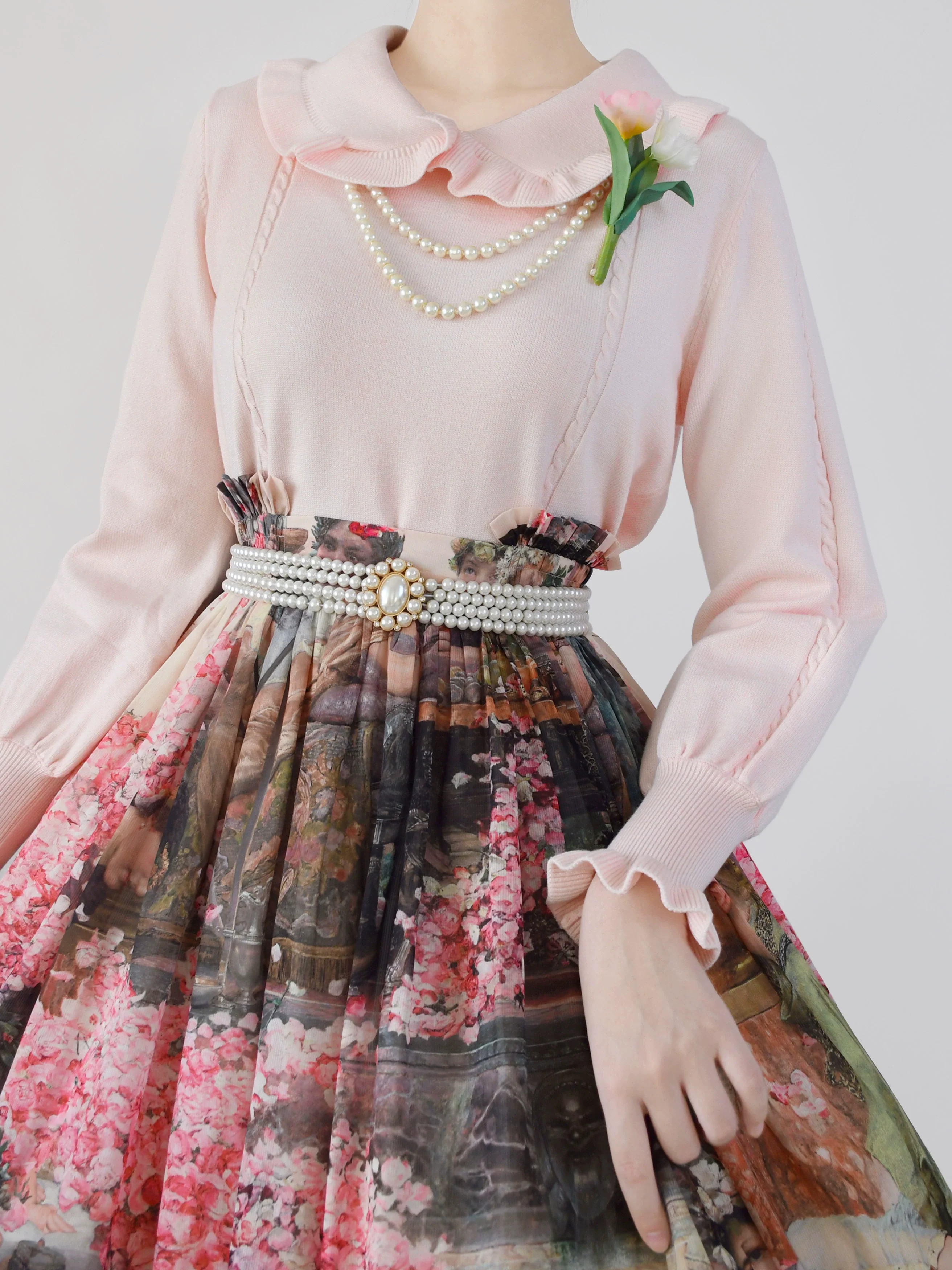Japanese Style Lolita Sweater Puff Sleeves Knit Undershirt - Image 20