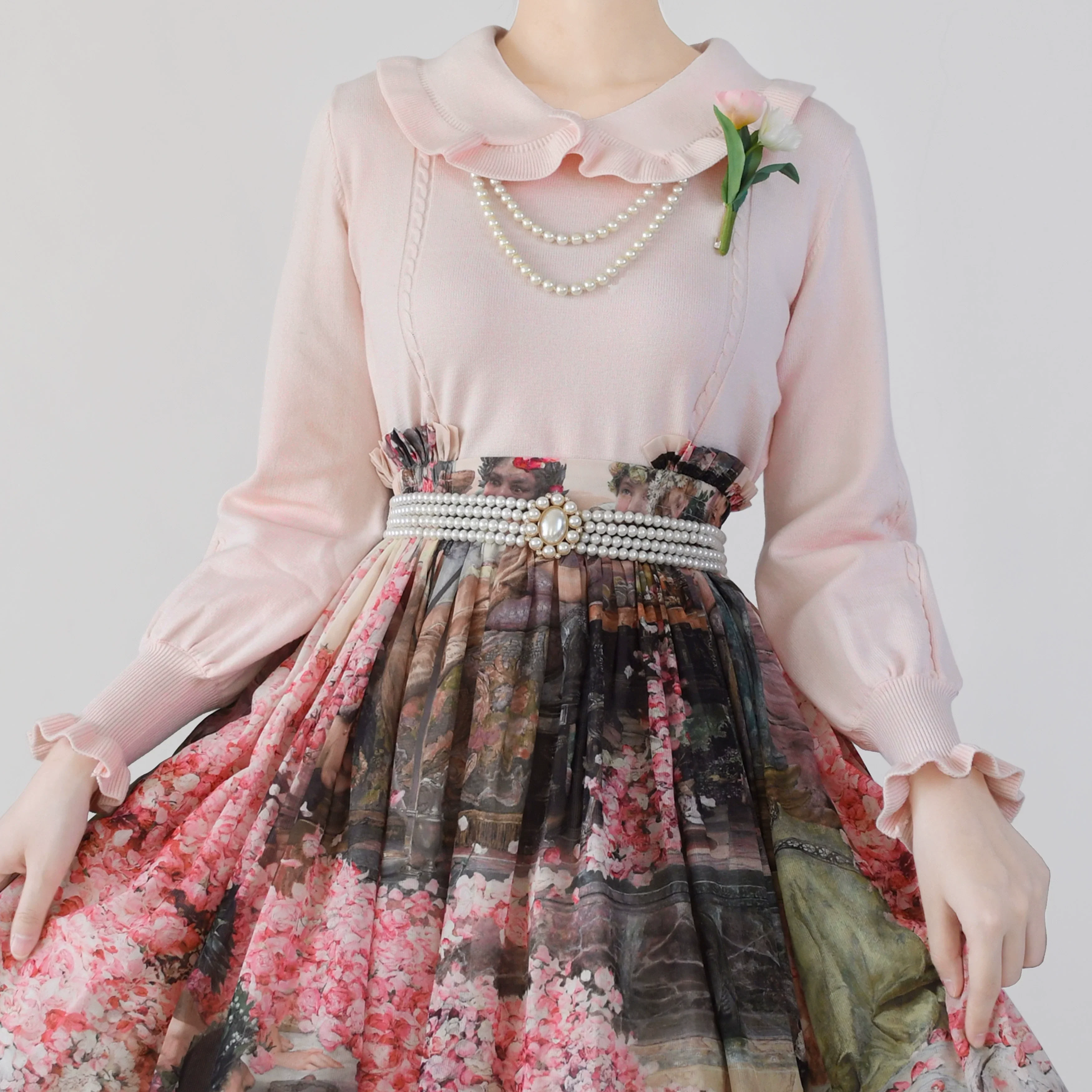 Japanese Style Lolita Sweater Puff Sleeves Knit Undershirt - Image 22