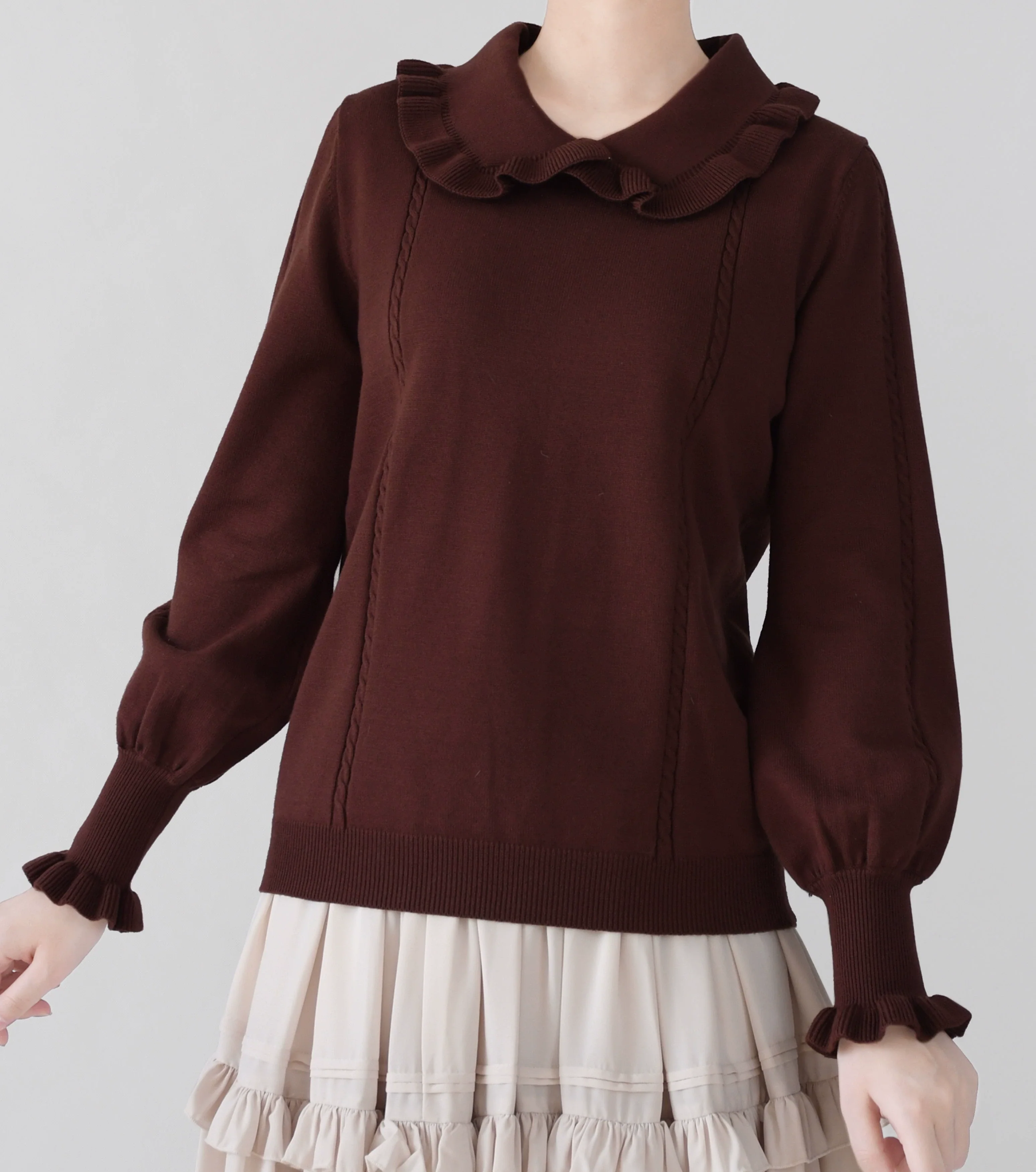 Japanese Style Lolita Sweater Puff Sleeves Knit Undershirt - Image 27