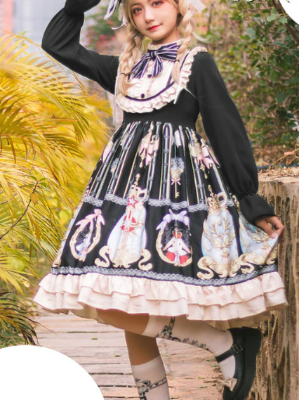 Easter - Plus Size Lolita Dress Black Long Sleeve Vintage OP - Image 10