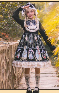 Easter - Plus Size Lolita Dress Black Long Sleeve Vintage OP - Image 7