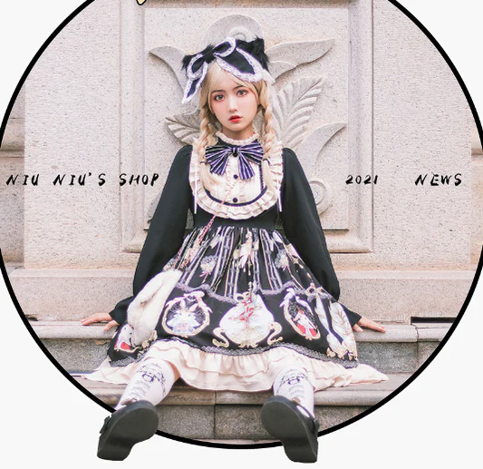 Easter - Plus Size Lolita Dress Black Long Sleeve Vintage OP - Image 9