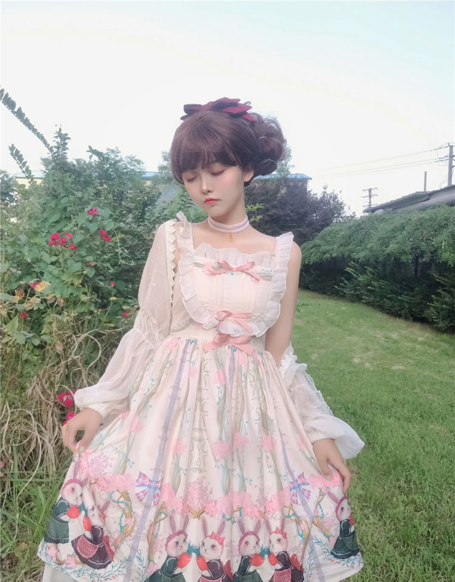 Picnic Bunny Girl - Plus Size Lolita JSK Short Sleeve OP Dress - Image 12