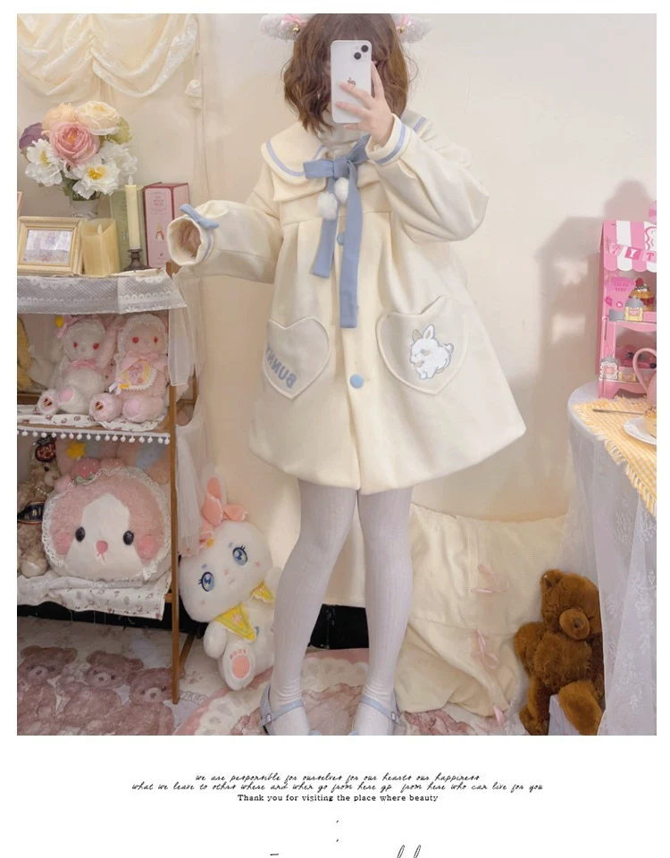 Plus Size Lolita Coat Woolen Winter Lolita Overcoat - Image 9