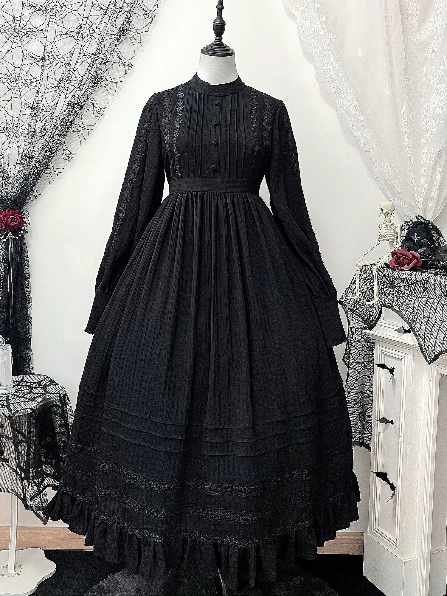 Sanshanjiu - A Quiet Place - Nun Style Gothic Lolita OP Dress - Image 14