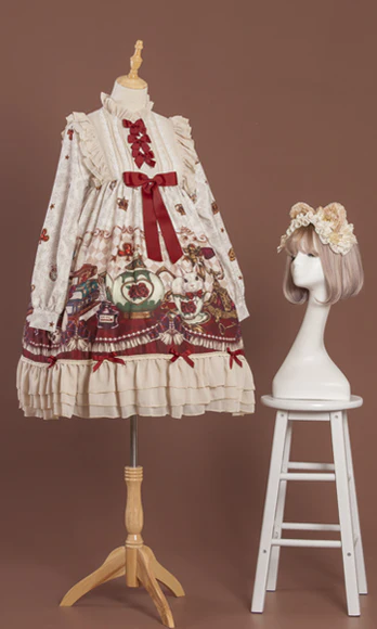 Crown Bear - Kawaii Daily Lolita Long OP Dress - Image 9
