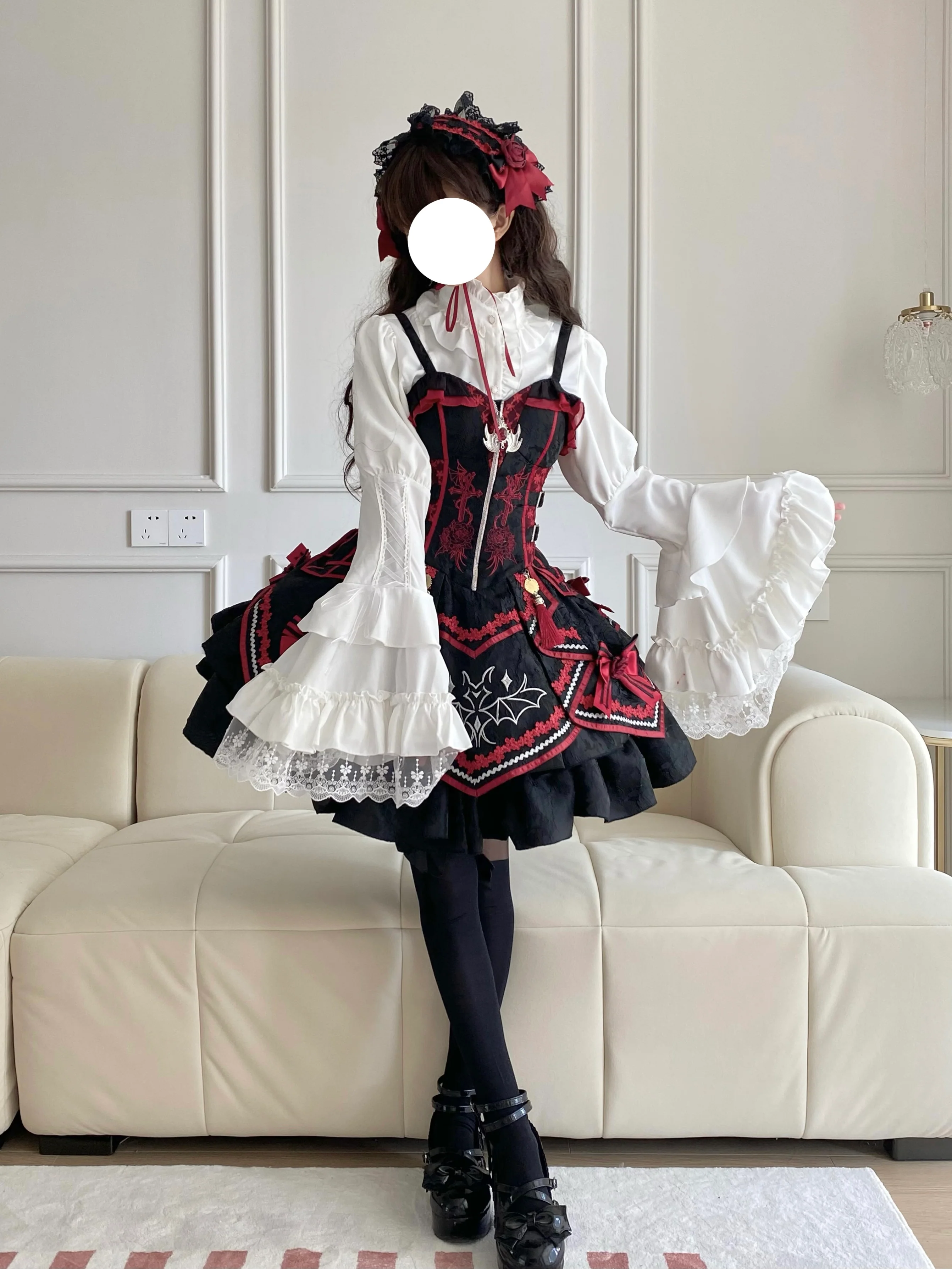 Ocelot - Gothic Lolita Halloween Blouse, Bat Inspired - Image 14