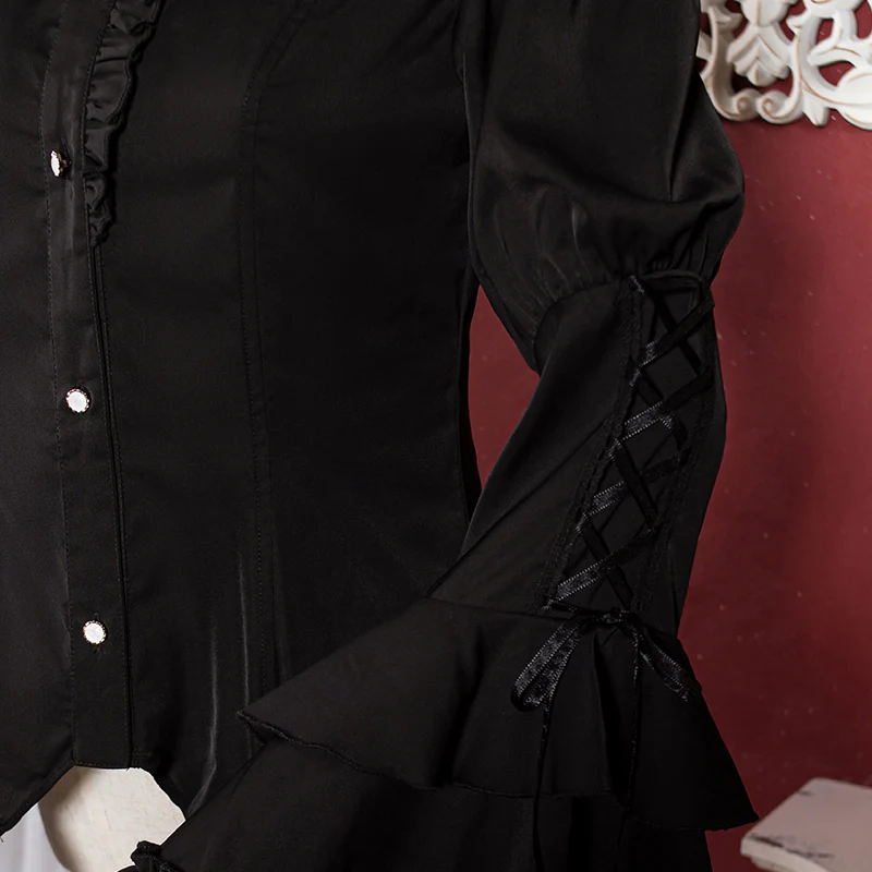 Ocelot - Gothic Lolita Halloween Blouse, Bat Inspired - Image 6