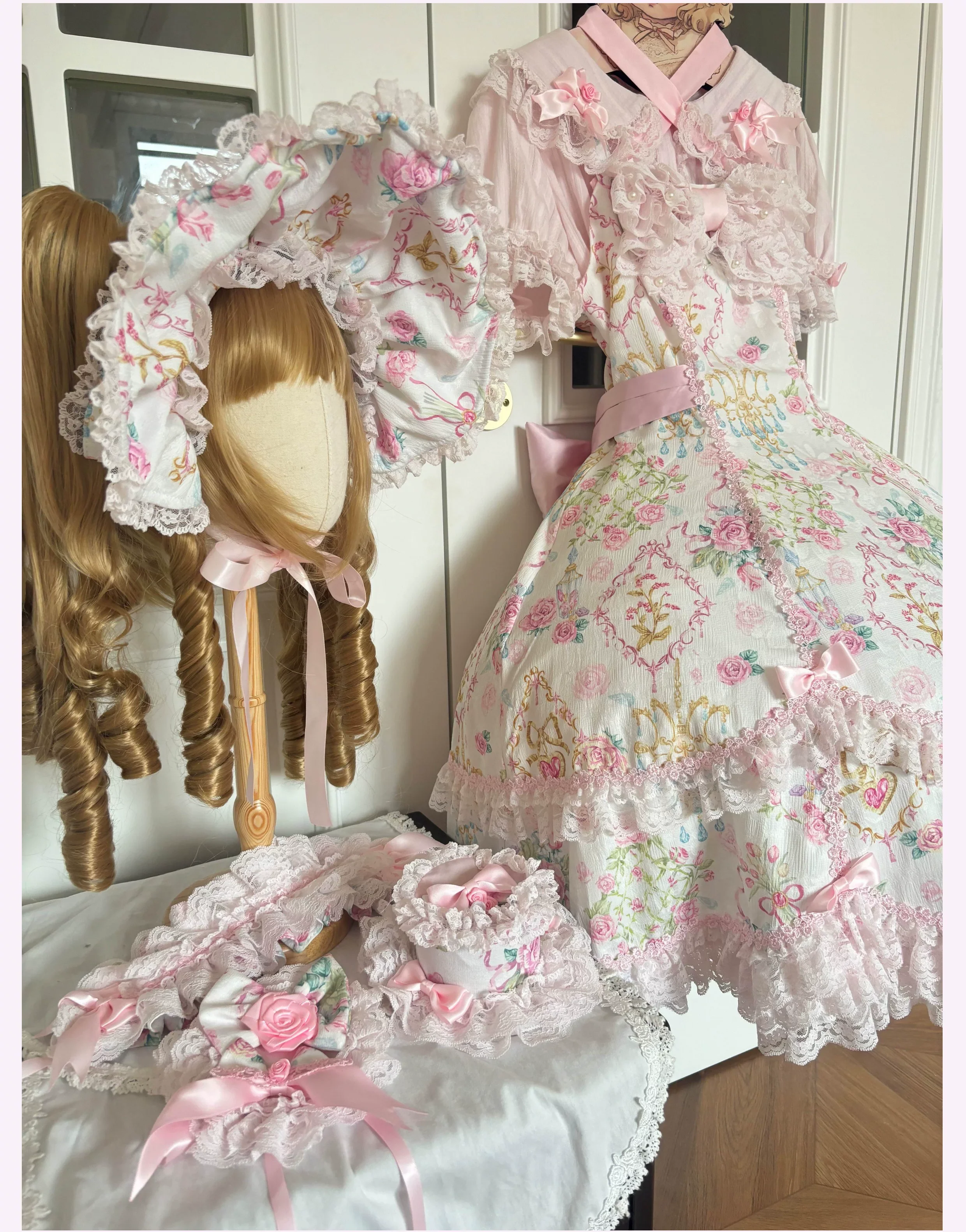 Spring 2025 - Old School Lolita Floral Print JSK Dress, Doll-Like OP - Image 10