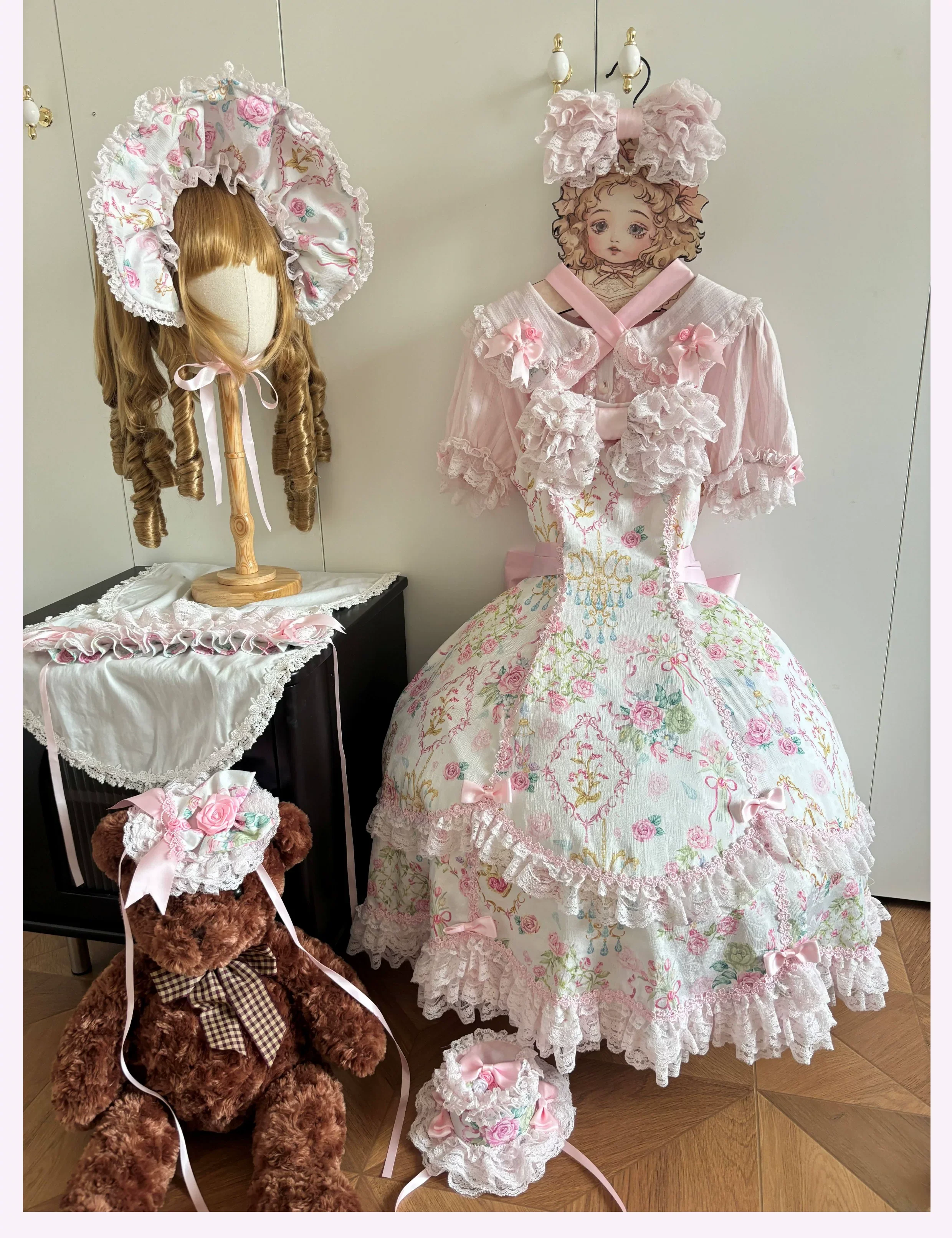 Spring 2025 - Old School Lolita Floral Print JSK Dress, Doll-Like OP - Image 13