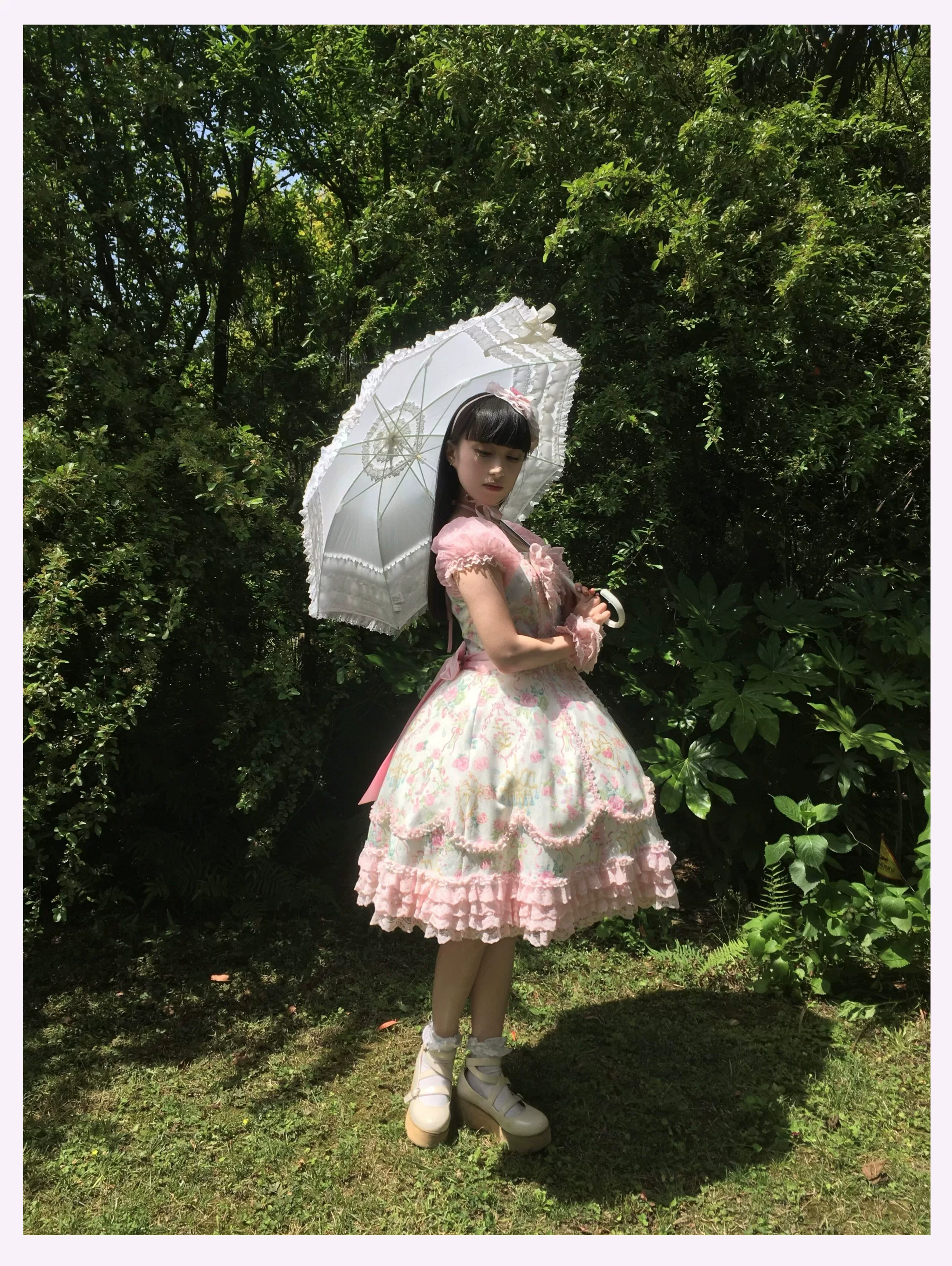 Spring 2025 - Old School Lolita Floral Print JSK Dress, Doll-Like OP - Image 17