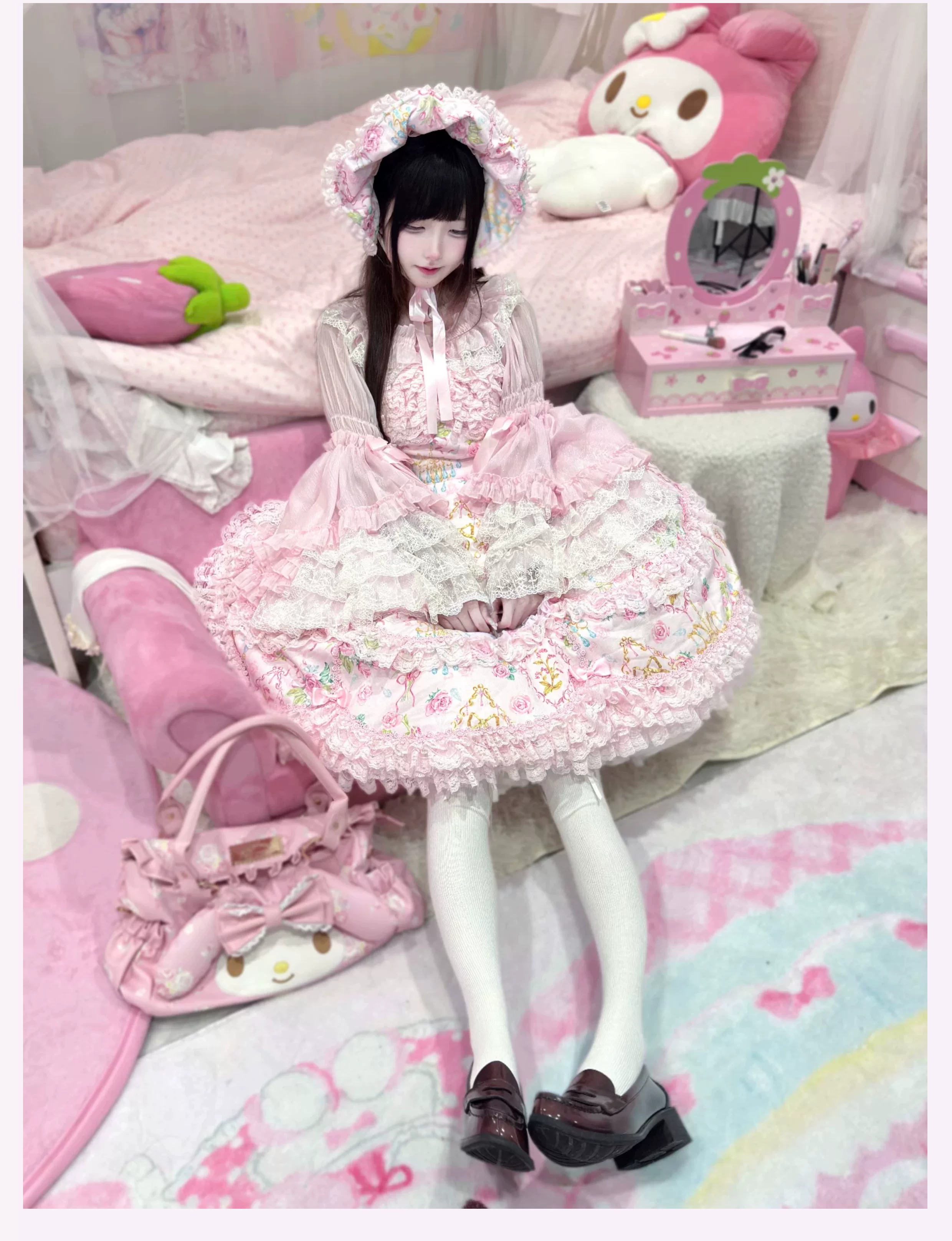 Spring 2025 - Old School Lolita Floral Print JSK Dress, Doll-Like OP - Image 18