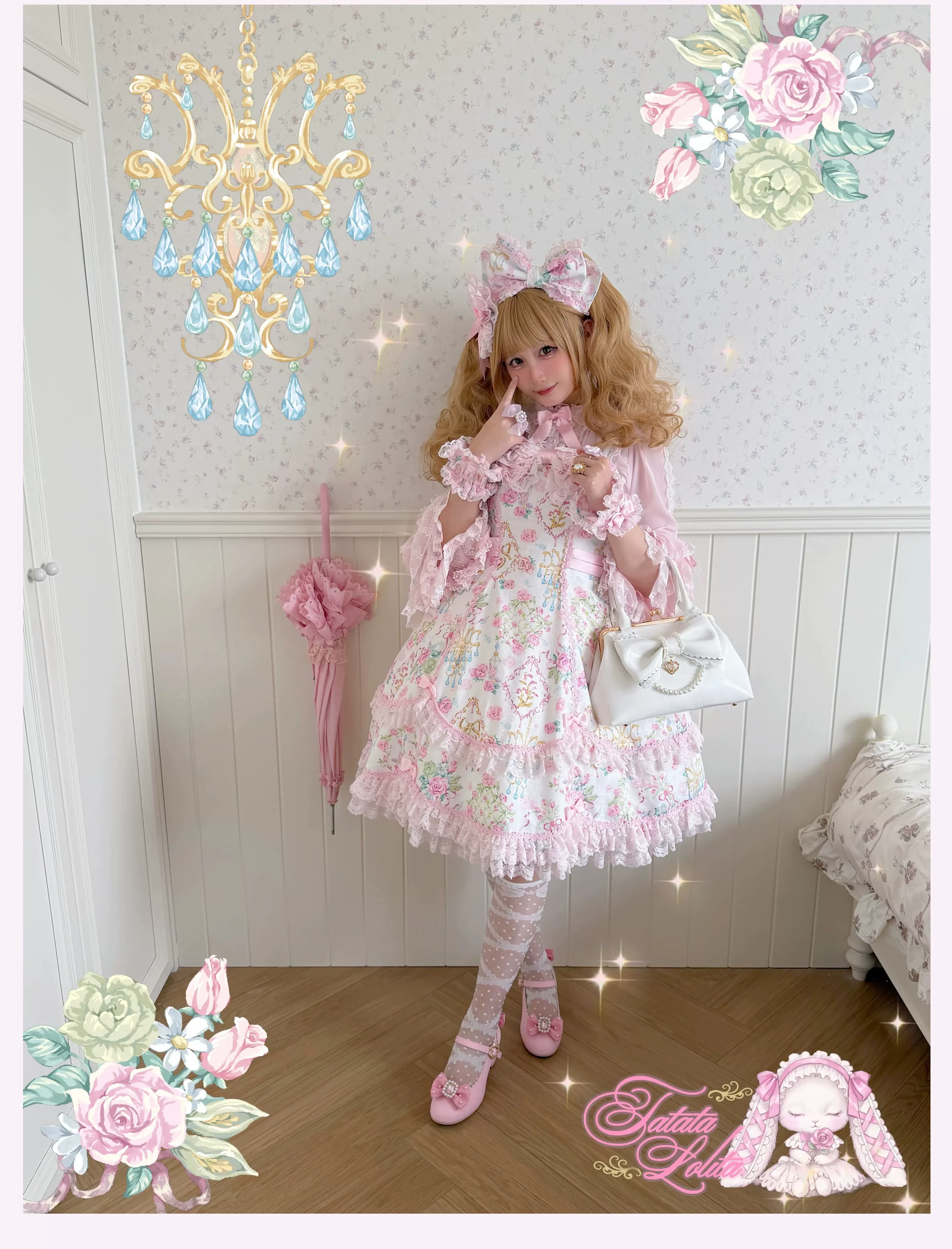 Spring 2025 - Old School Lolita Floral Print JSK Dress, Doll-Like OP - Image 23