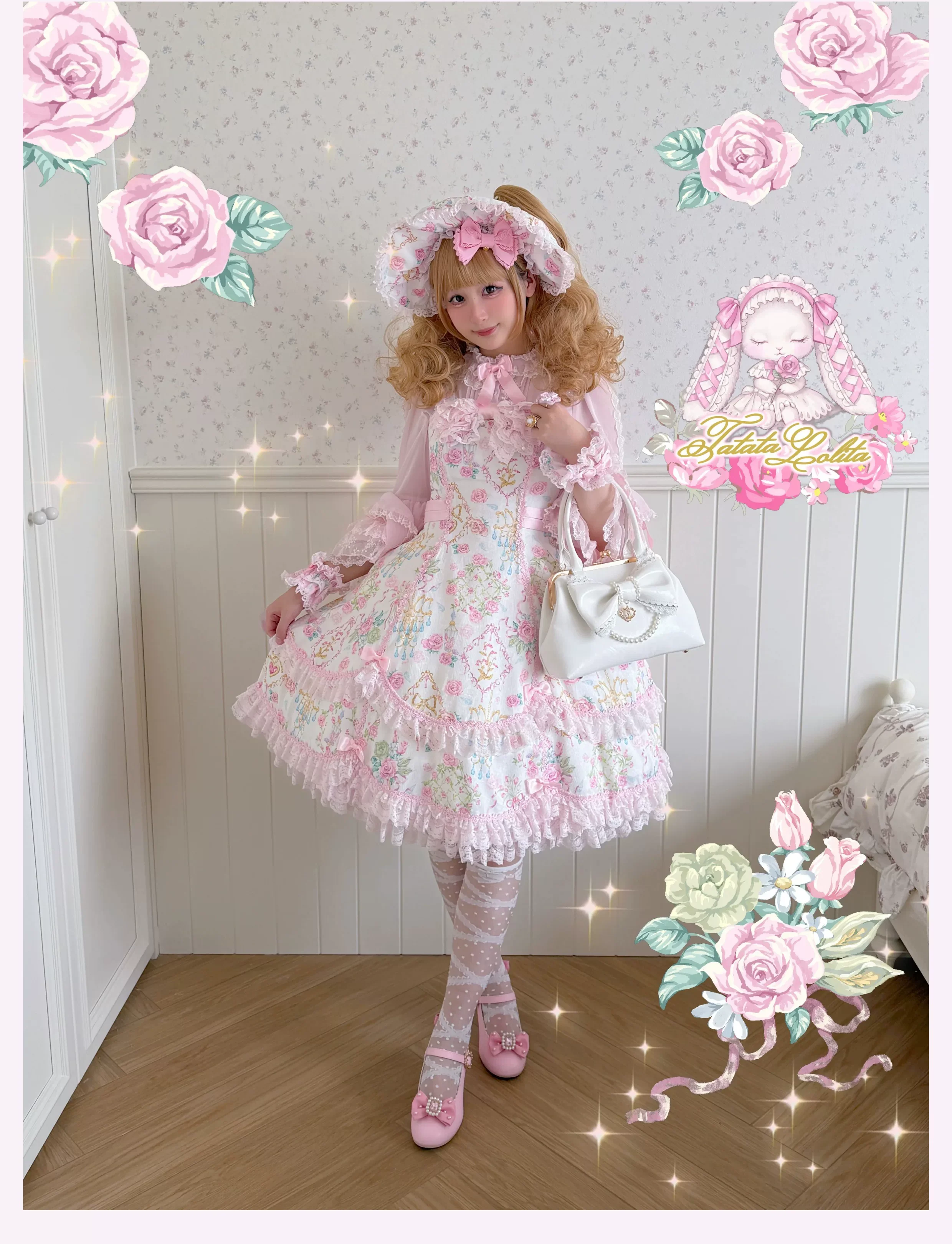 Spring 2025 - Old School Lolita Floral Print JSK Dress, Doll-Like OP - Image 24
