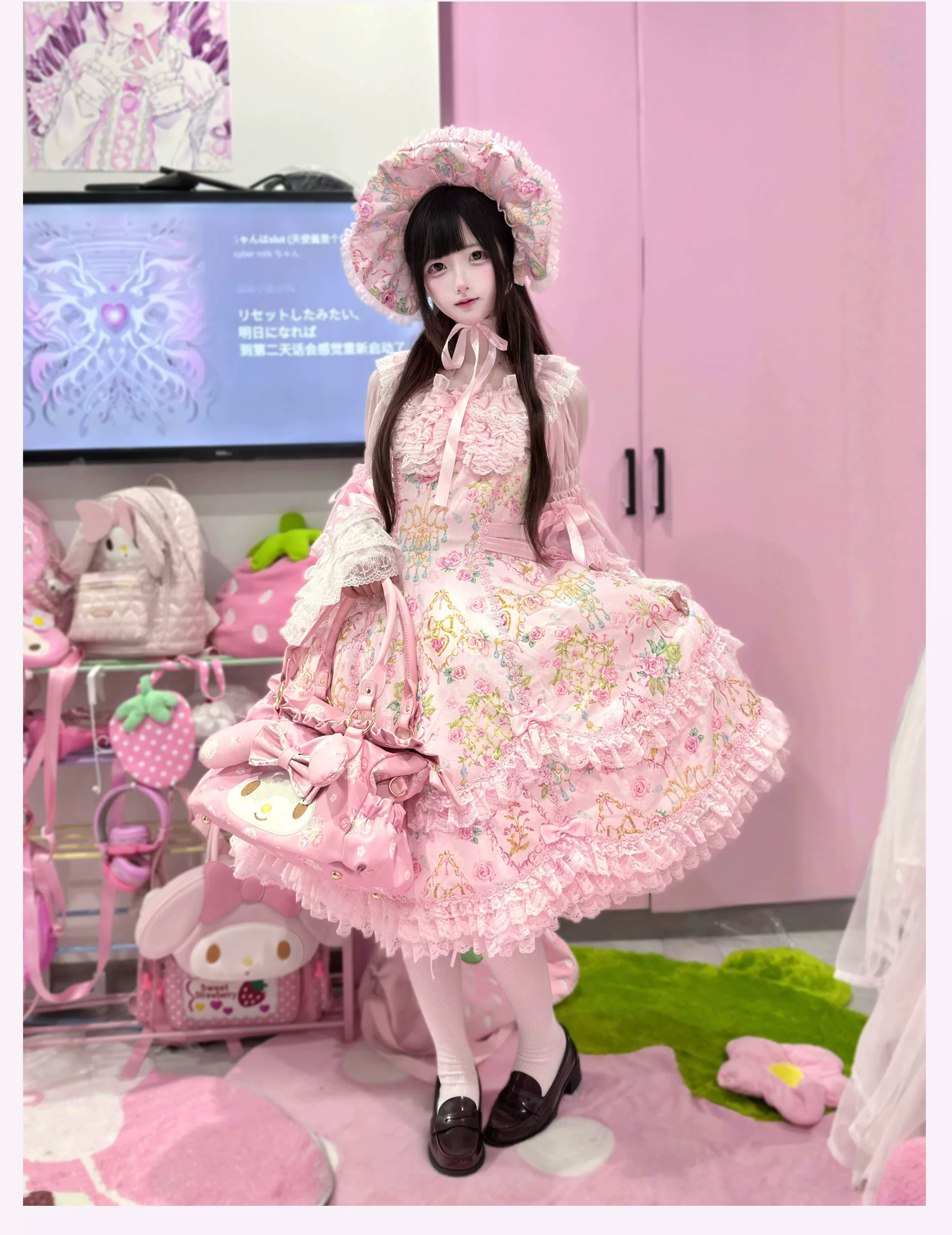 Spring 2025 - Old School Lolita Floral Print JSK Dress, Doll-Like OP - Image 6