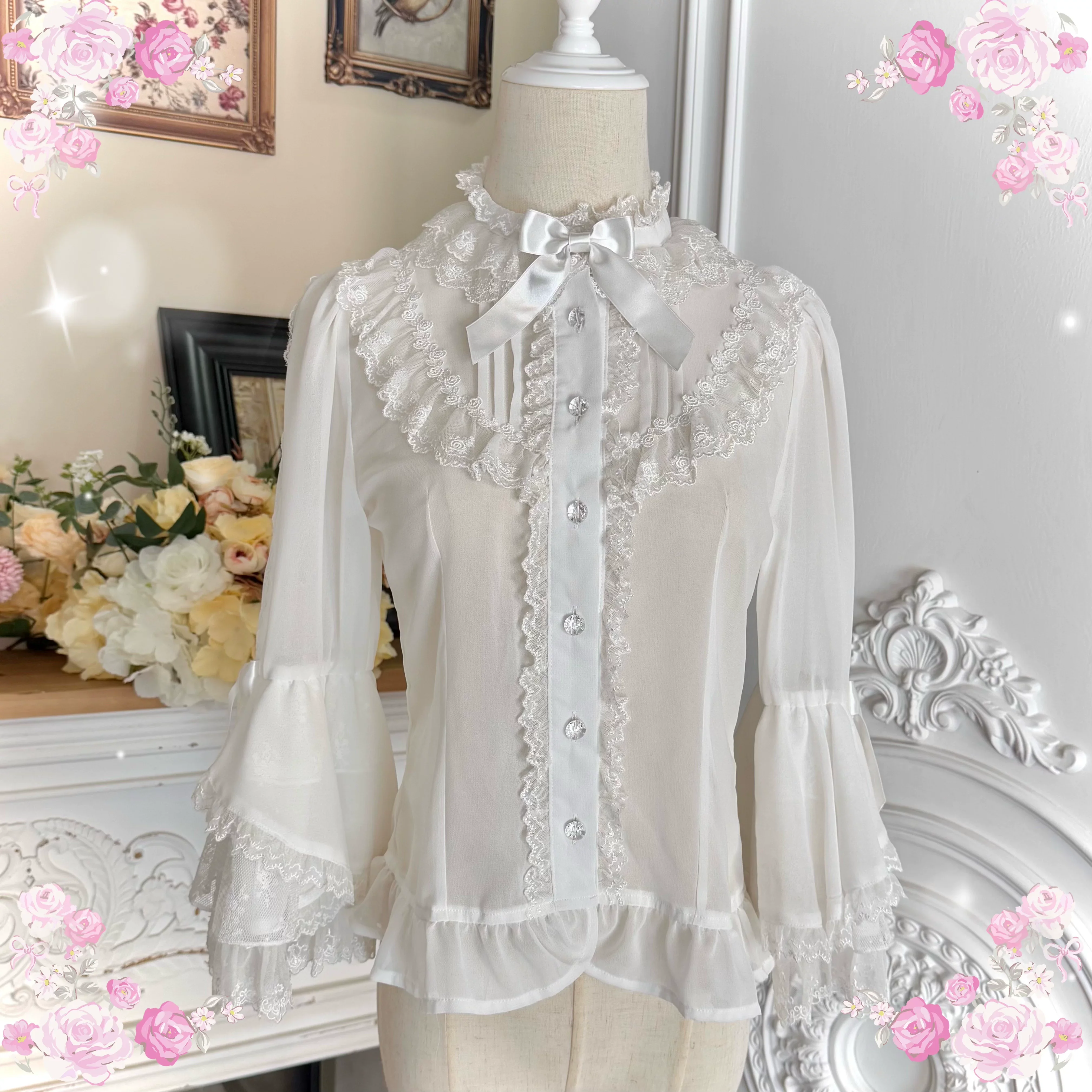 Summer 2026 - Old School Lolita Floral Printed JSK Dress with Ribbon Bows - Image 14