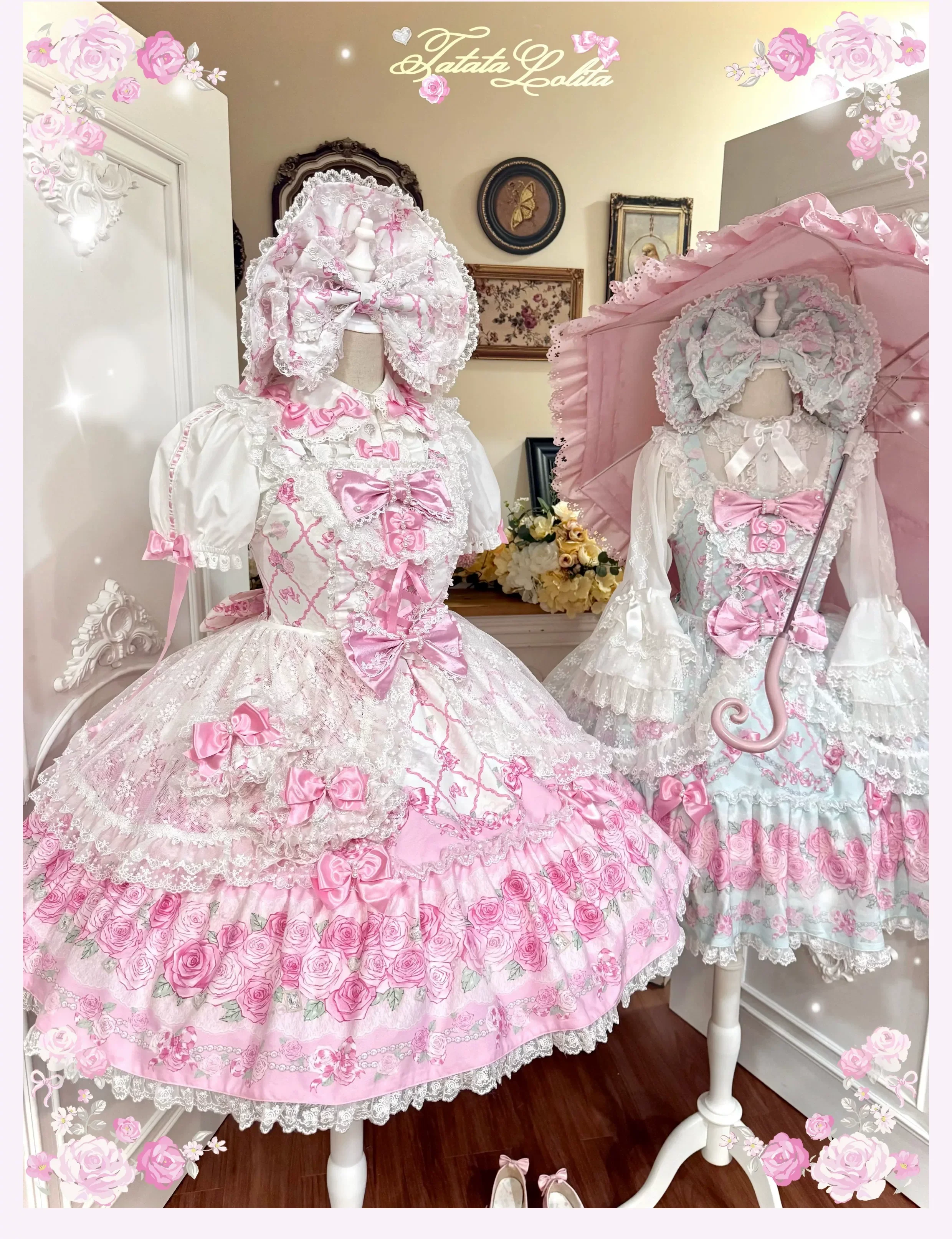 Summer 2026 - Old School Lolita Floral Printed JSK Dress with Ribbon Bows - Image 7