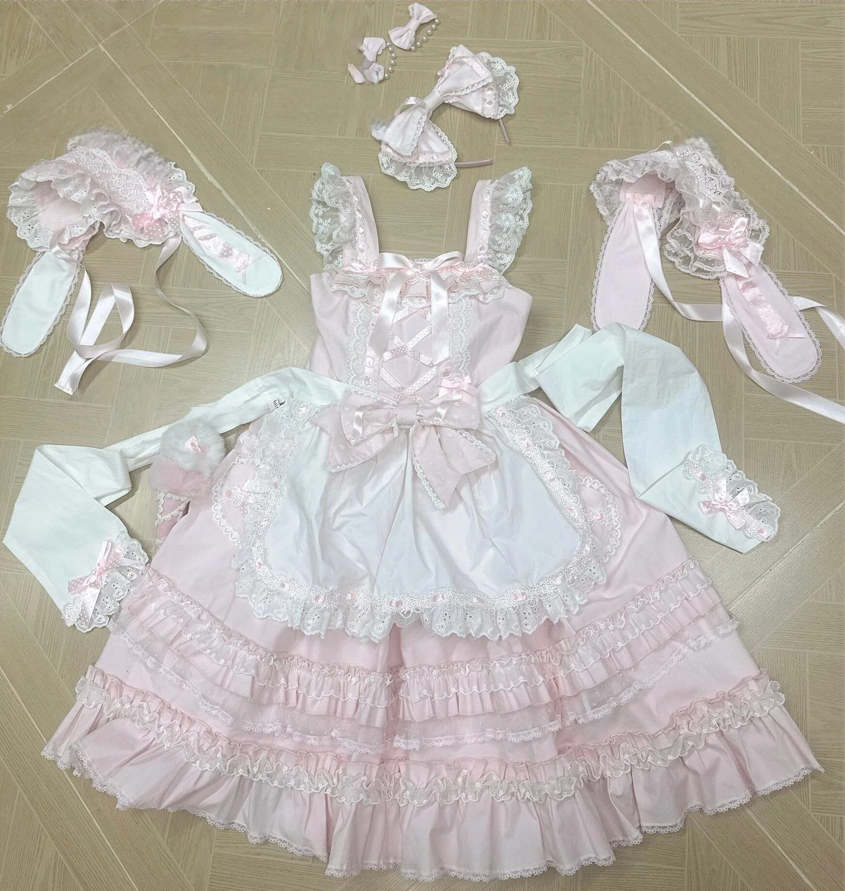 Little Dessert Chef - Old School Lolita JSK Dress, Cream-Like Ruffle - Image 22