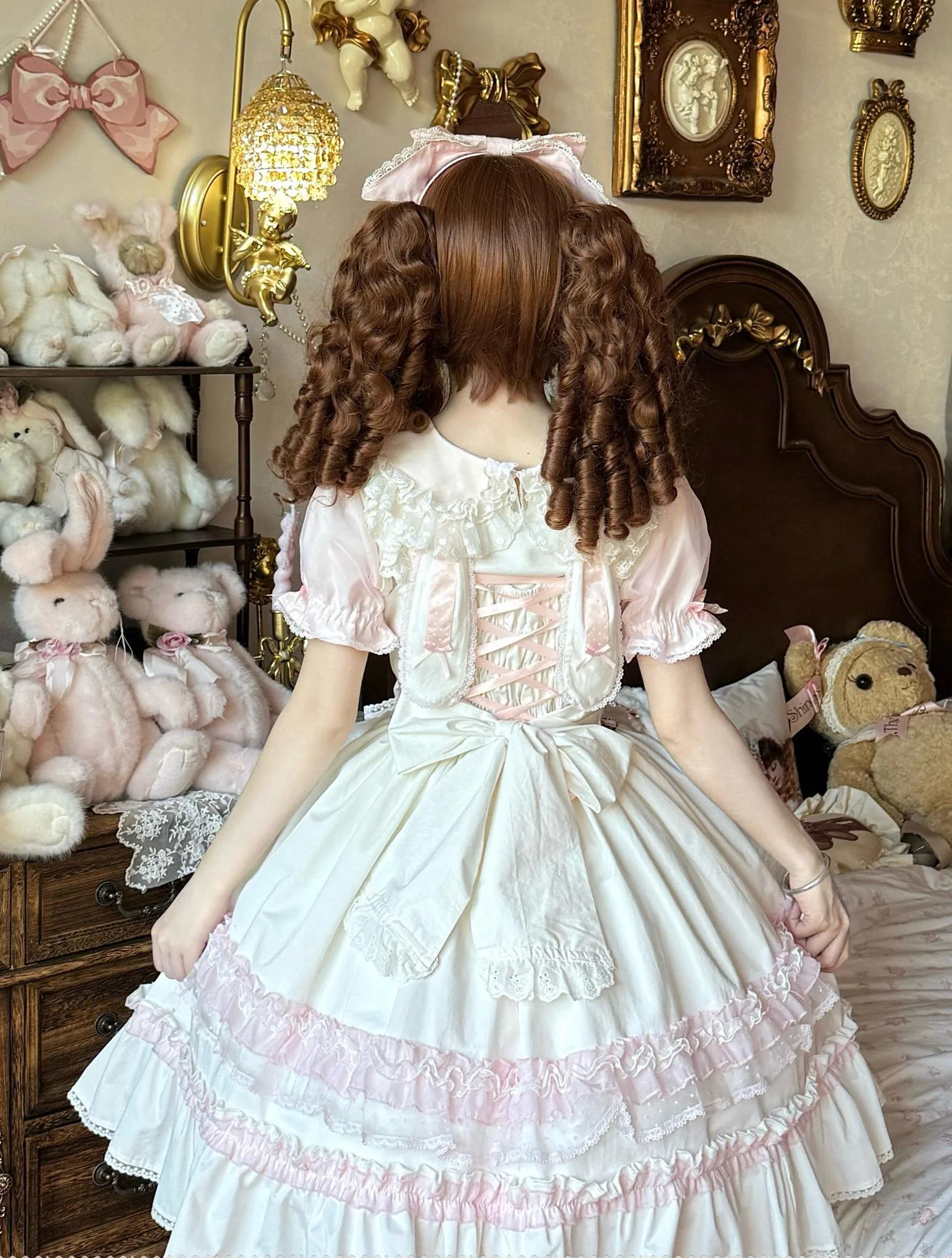 Little Dessert Chef - Old School Lolita JSK Dress, Cream-Like Ruffle - Image 8