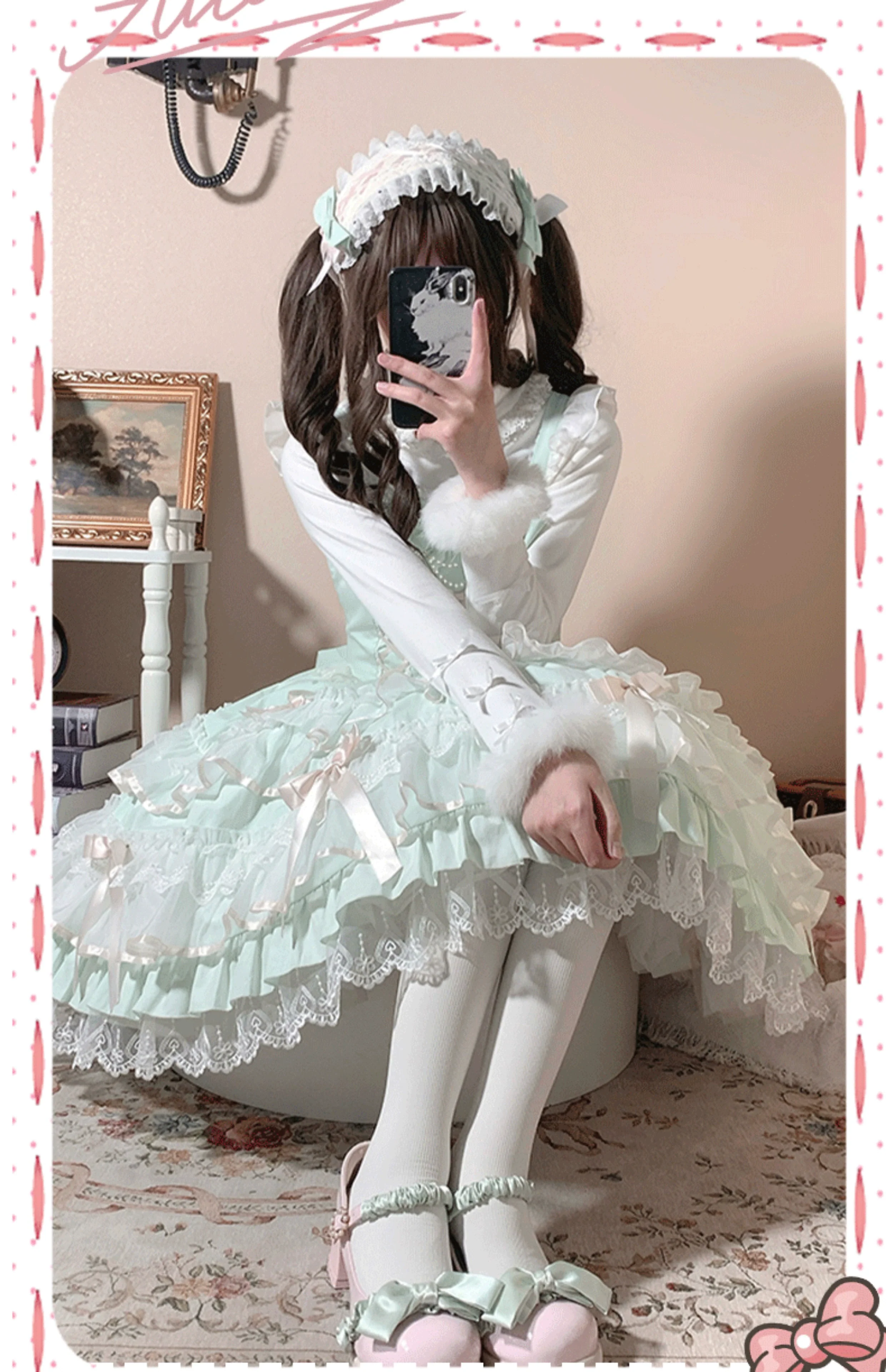 Love Notebook - Old School Lolita JSK Vintage Doll Tiered Dress - Image 10