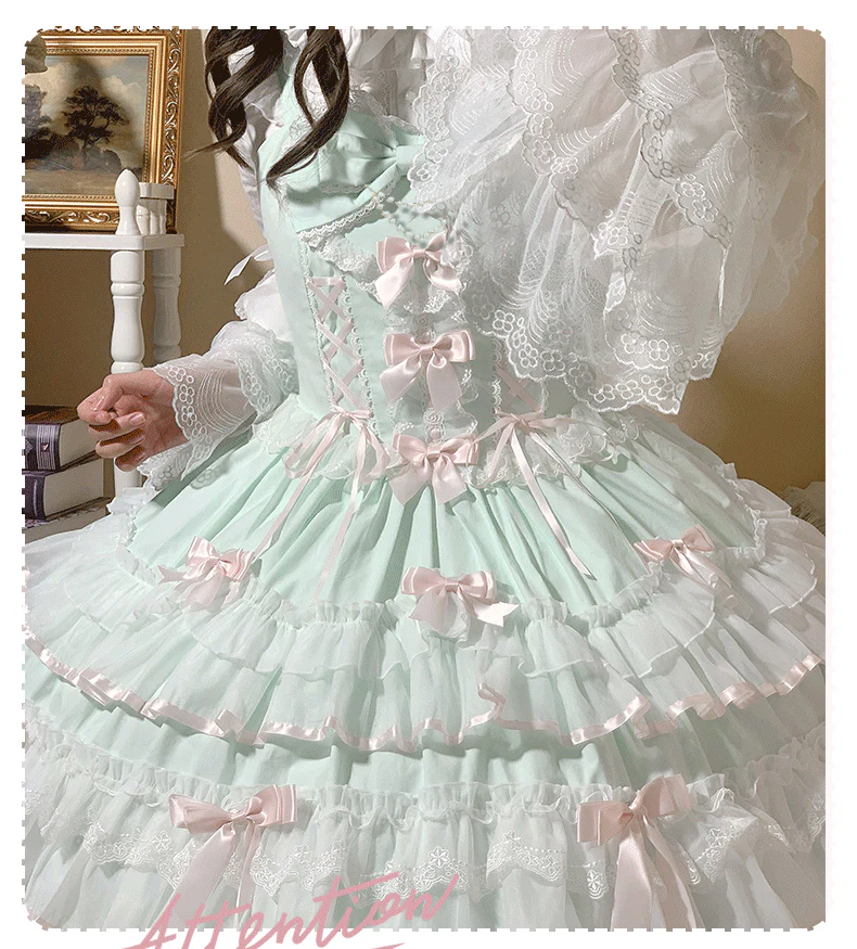 Love Notebook - Old School Lolita JSK Vintage Doll Tiered Dress - Image 11
