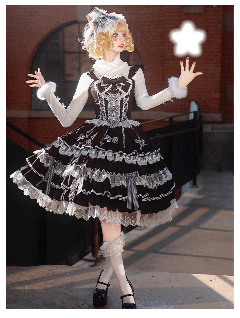 Love Notebook - Old School Lolita JSK Vintage Doll Tiered Dress - Image 14