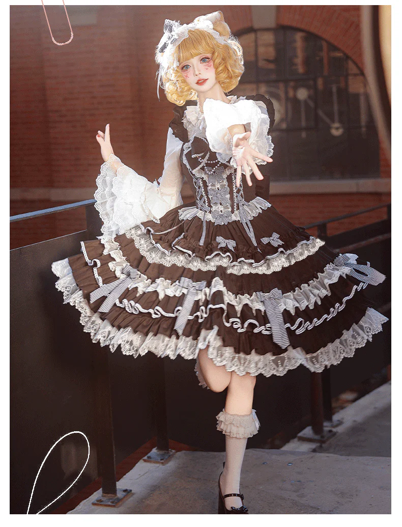 Love Notebook - Old School Lolita JSK Vintage Doll Tiered Dress - Image 15