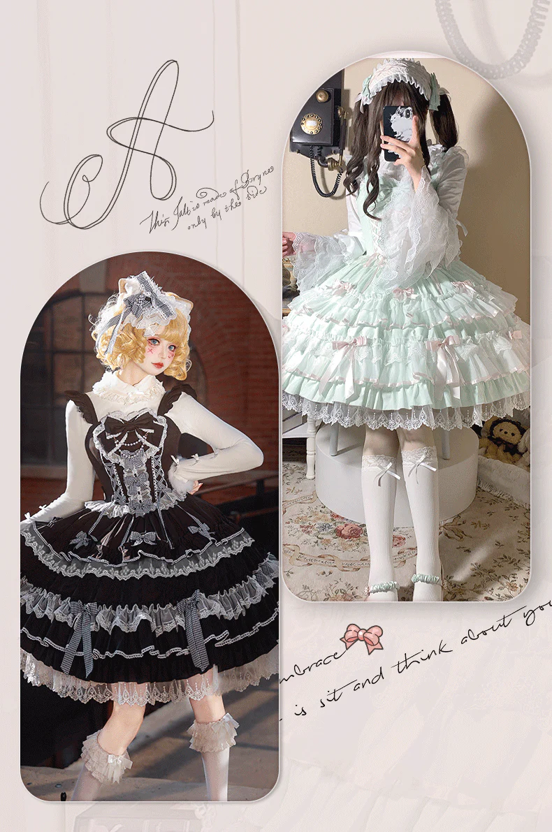 Love Notebook - Old School Lolita JSK Vintage Doll Tiered Dress - Image 18