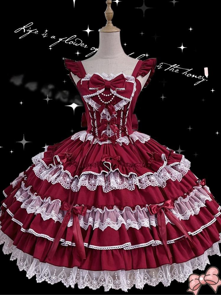 Love Notebook - Old School Lolita JSK Vintage Doll Tiered Dress - Image 19