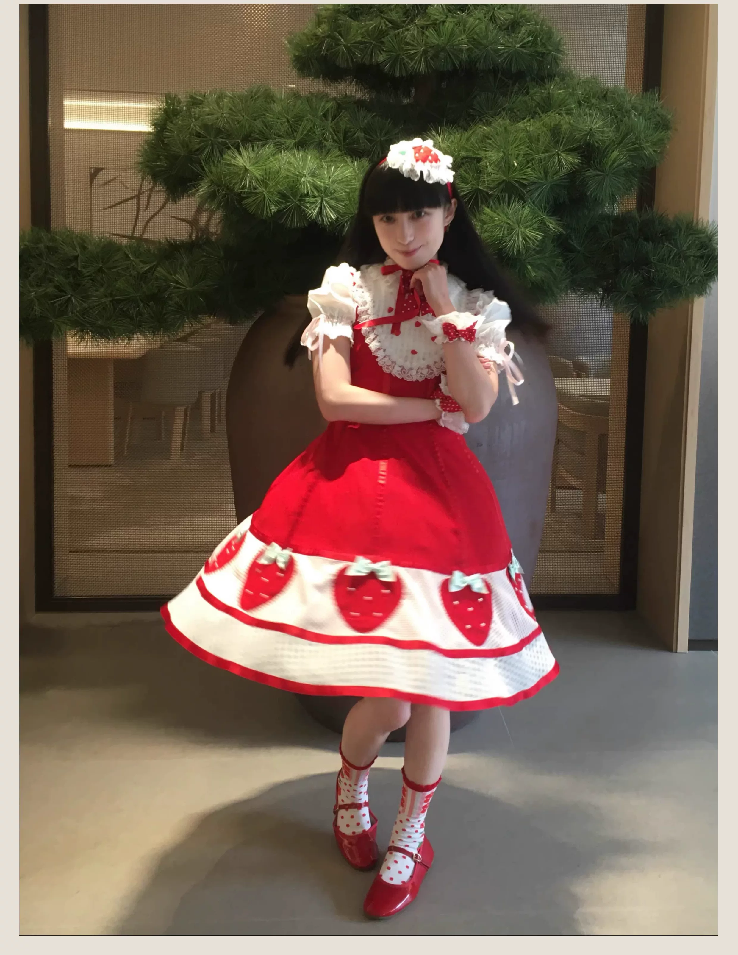 The Weird Strawberry Lady - Old School Lolita JSK, Hand-Studded Strawberry - Image 23
