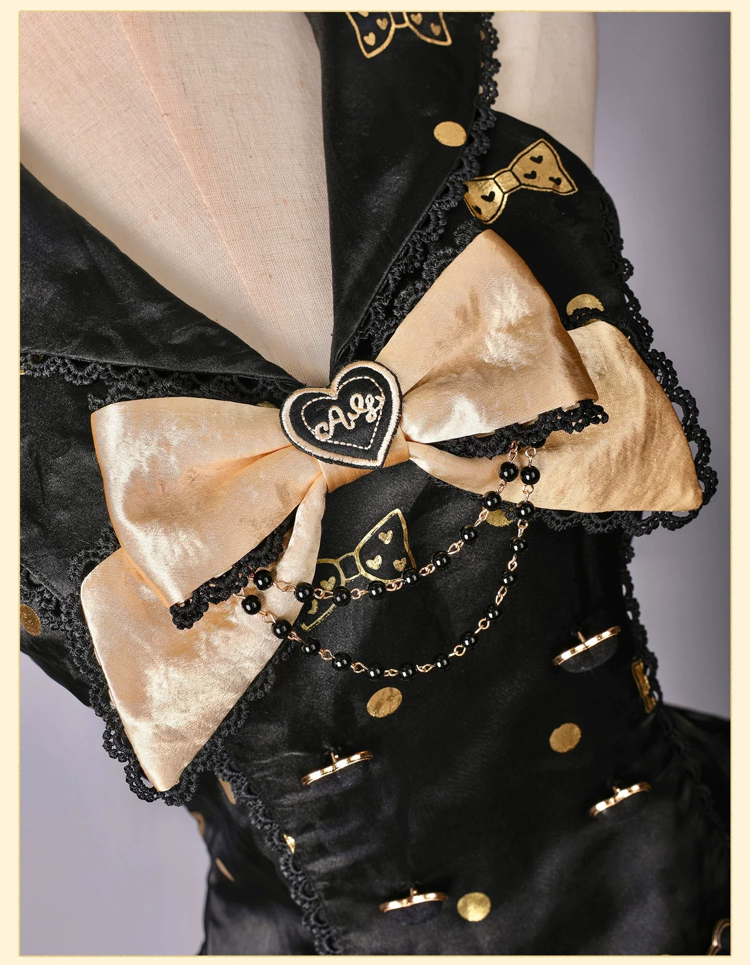 Brown Sugar Bear - Old School Lolita OP & Halter Dress, Bear Print - Image 8