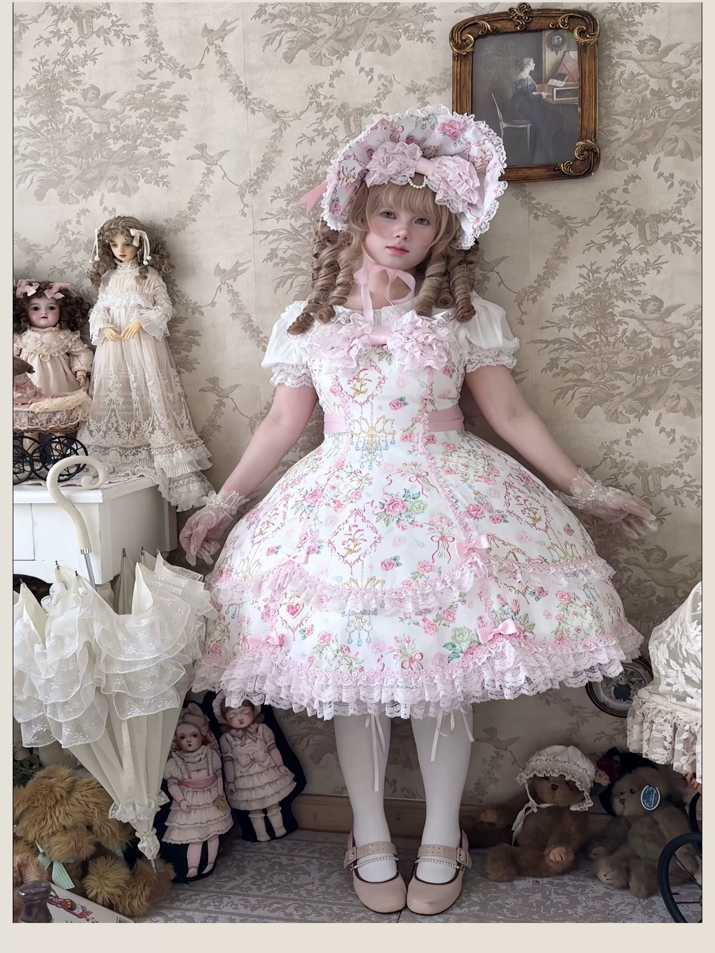 Old School Lolita Peter Pan Collar Blouse with Lace - Image 4