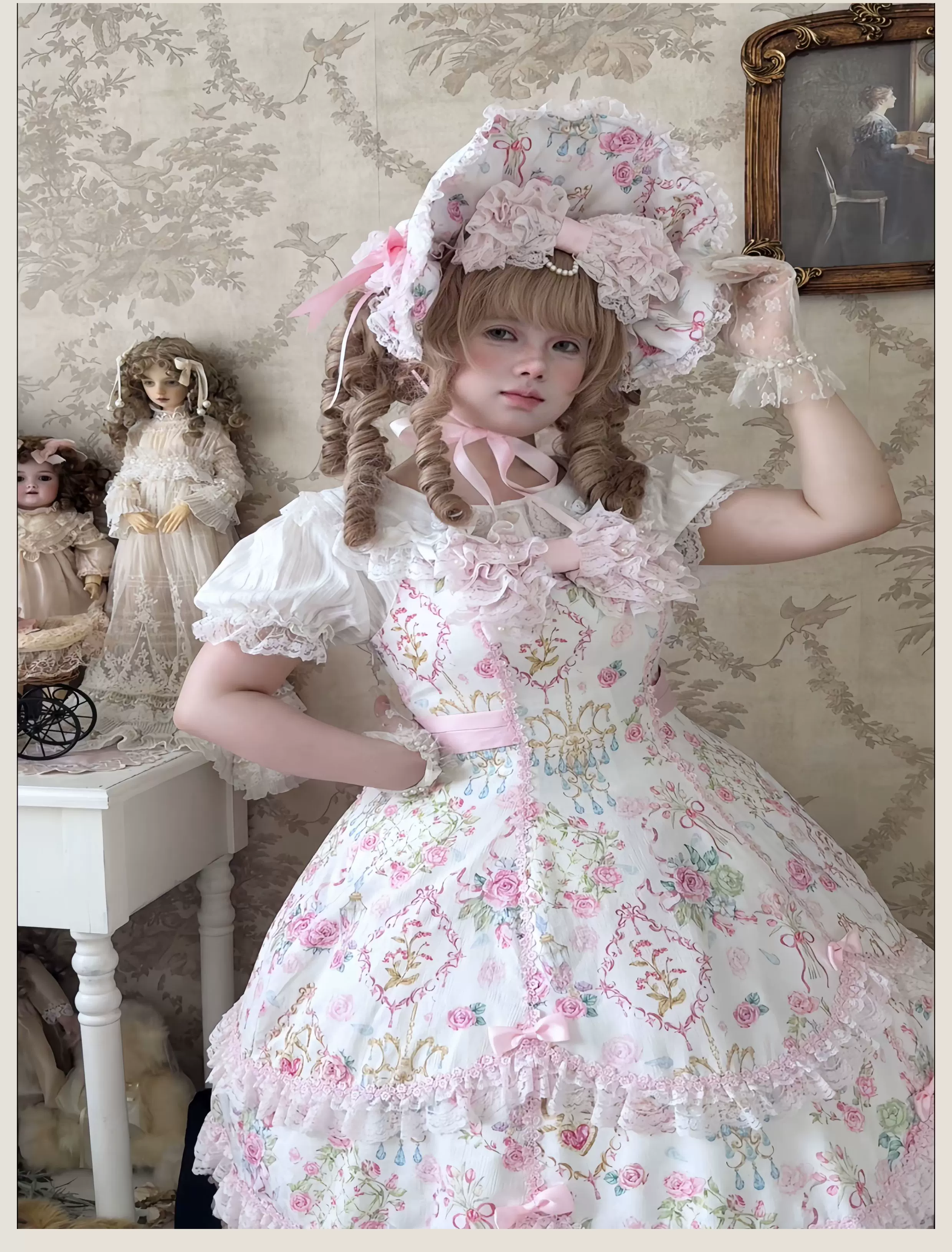Old School Lolita Peter Pan Collar Blouse with Lace - Image 6