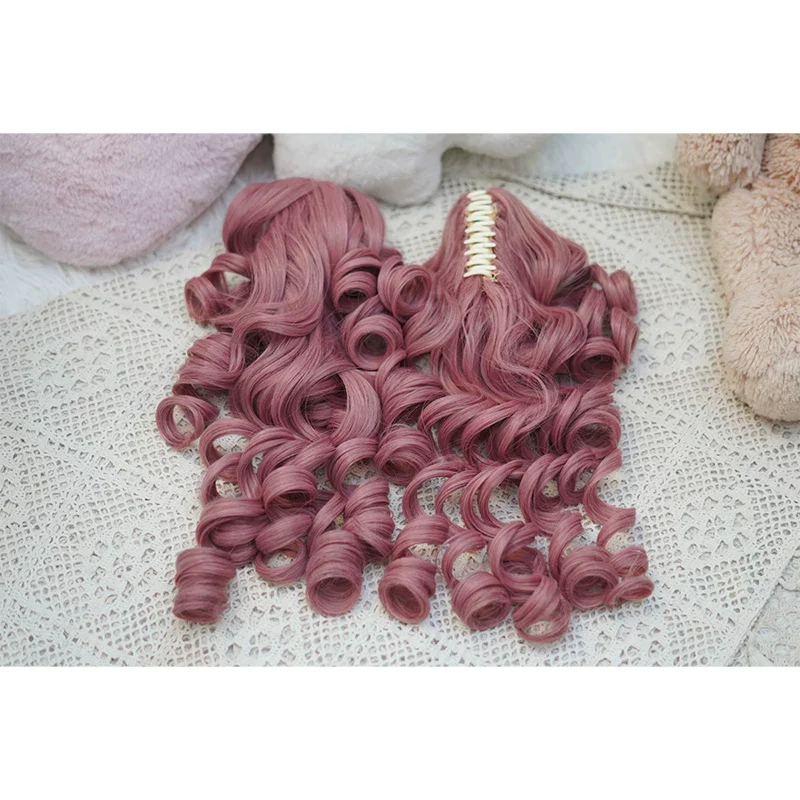 Old School Lolita See-through Bangs Wig, Curly Ponytails - Image 11