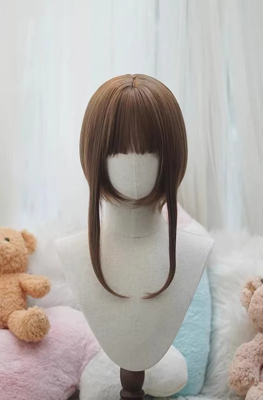 Old School Lolita See-through Bangs Wig, Curly Ponytails - Image 3