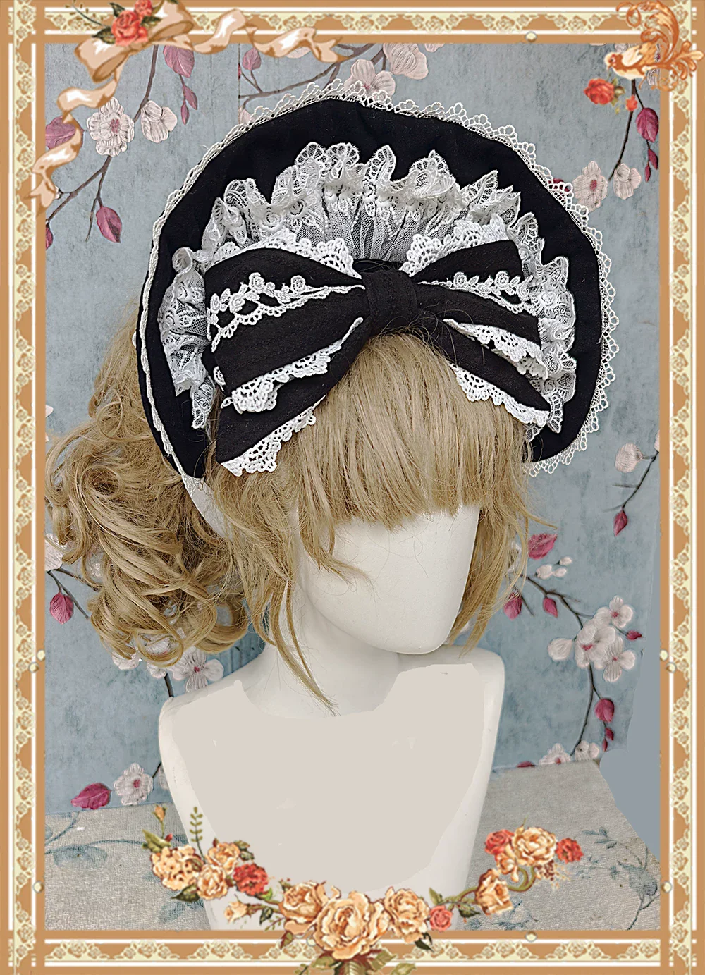 Mirror Doll - Old School Lolita Tiered Hem JSK with Polka Dot Lace - Image 32