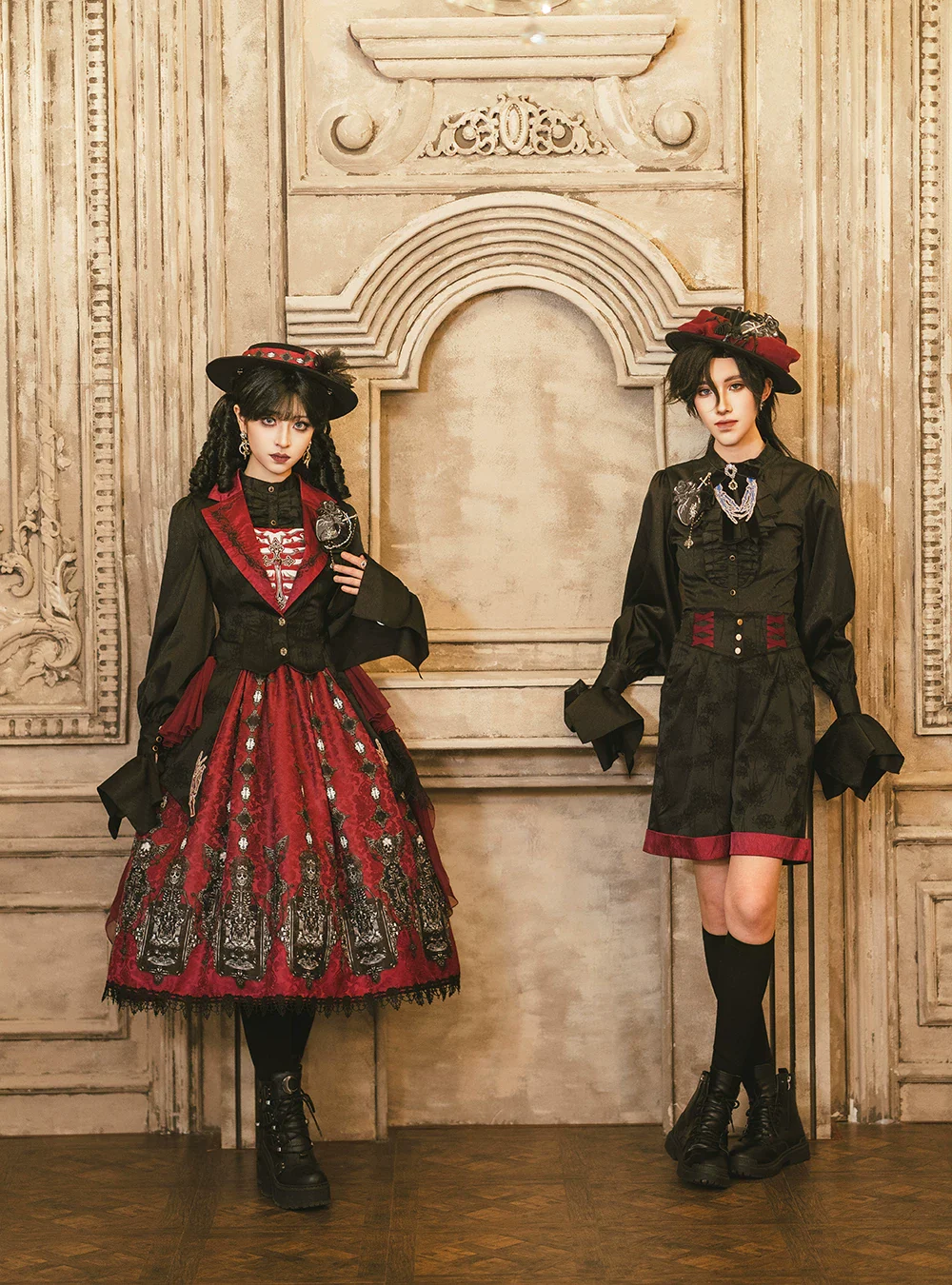 Moonnight Return - Ouji Lolita Jacquard Pants & Shorts, Side Pockets - Image 19