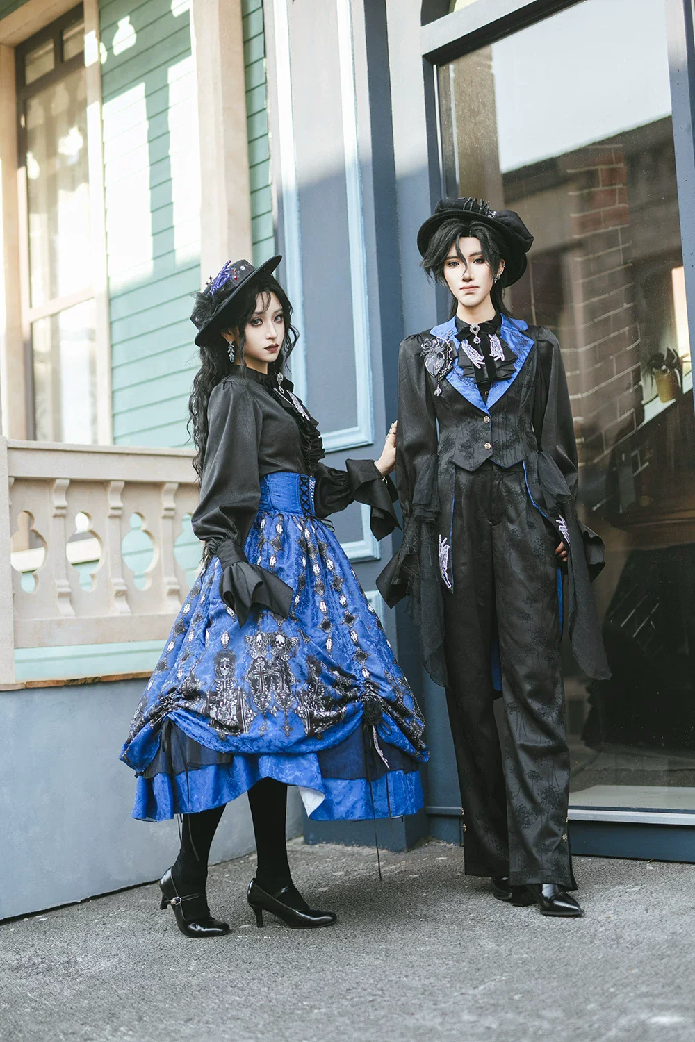 Moonnight Return - Ouji Lolita Jacquard Pants & Shorts, Side Pockets - Image 5