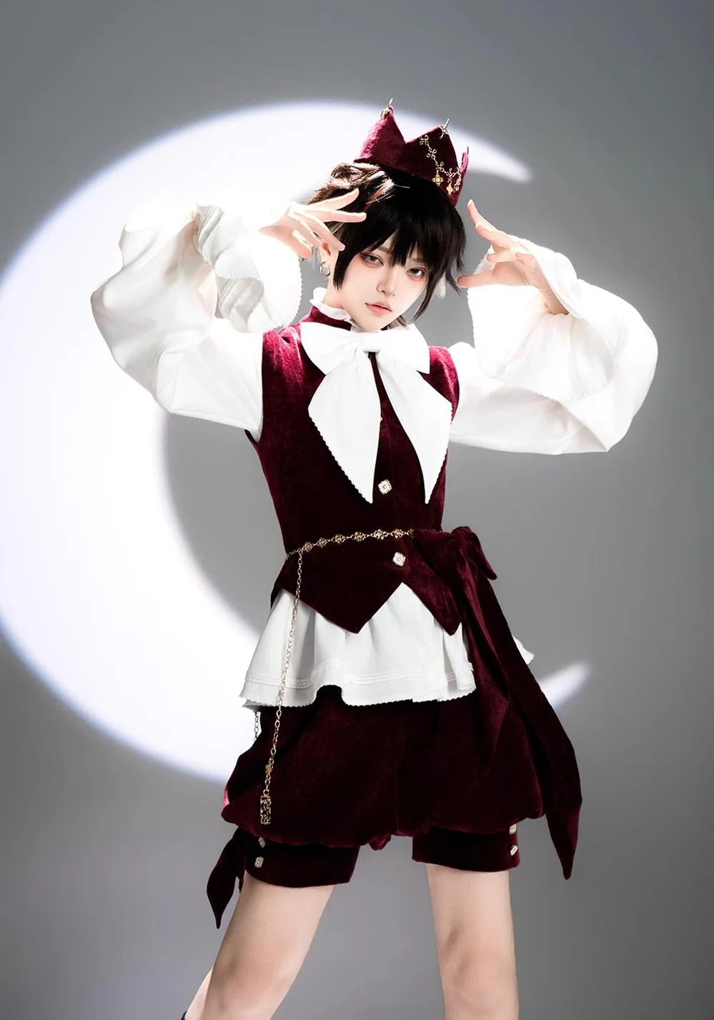 Hare Hunter - Ouji Lolita Retro Red Crown With Cross Star - Image 9