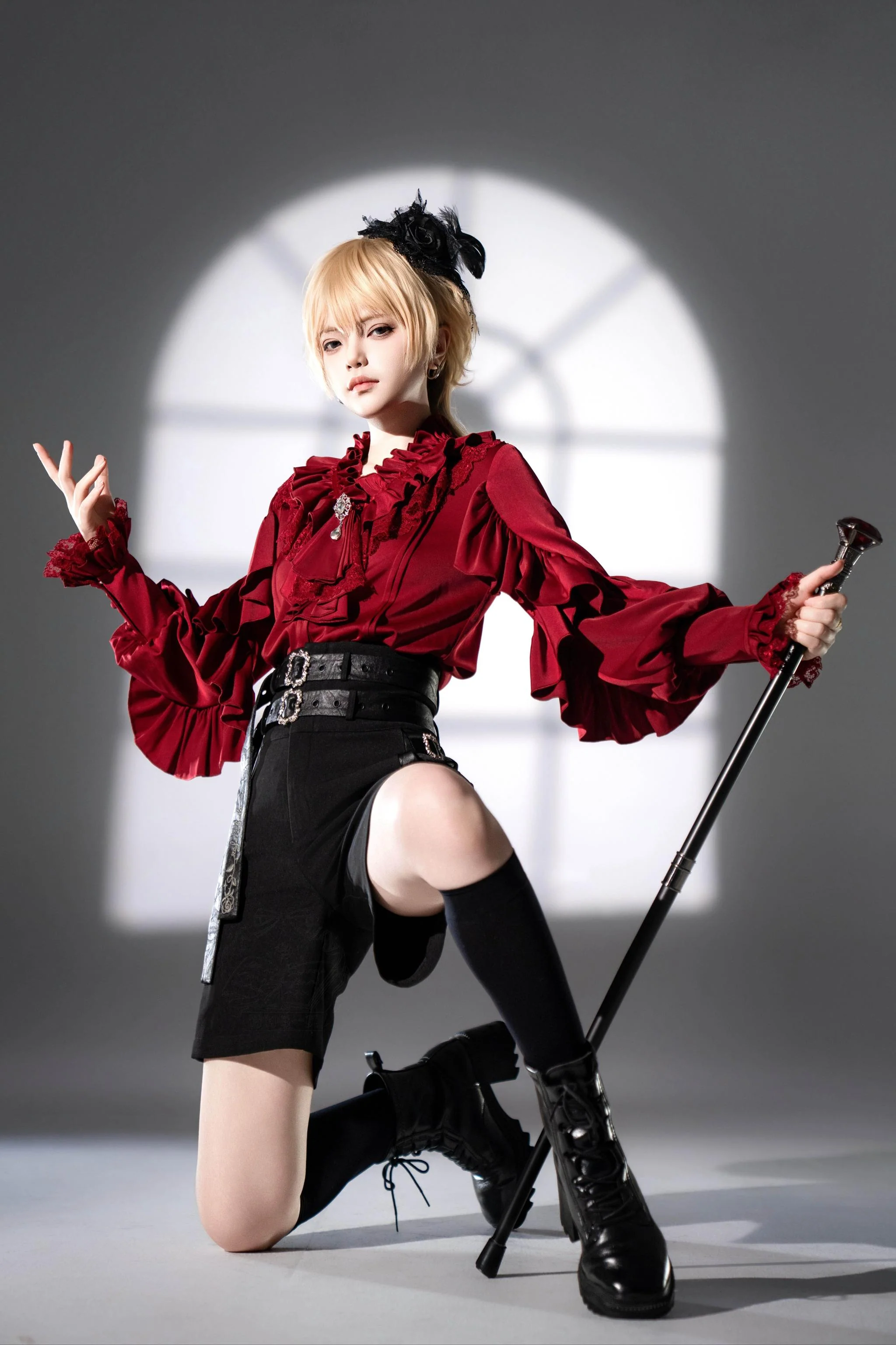 Night & Day Sonata SP - Ouji Lolita Satin Blouse Set, Shorts & Mermaid SK - Image 13