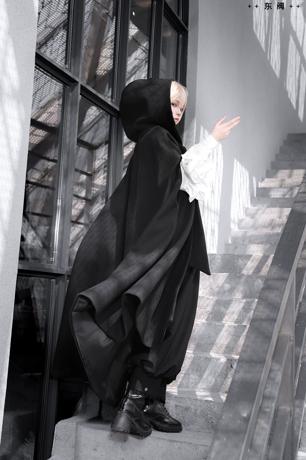 Codename 003 - Ouji Lolita Shirt and Pants Set, Hooded Cape - Image 14