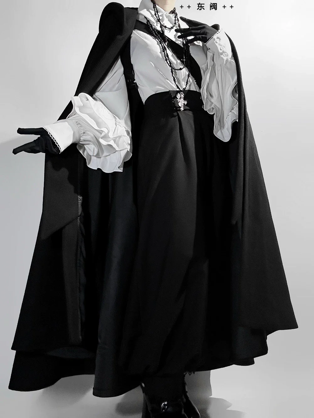 Codename 003 - Ouji Lolita Shirt and Pants Set, Hooded Cape - Image 16