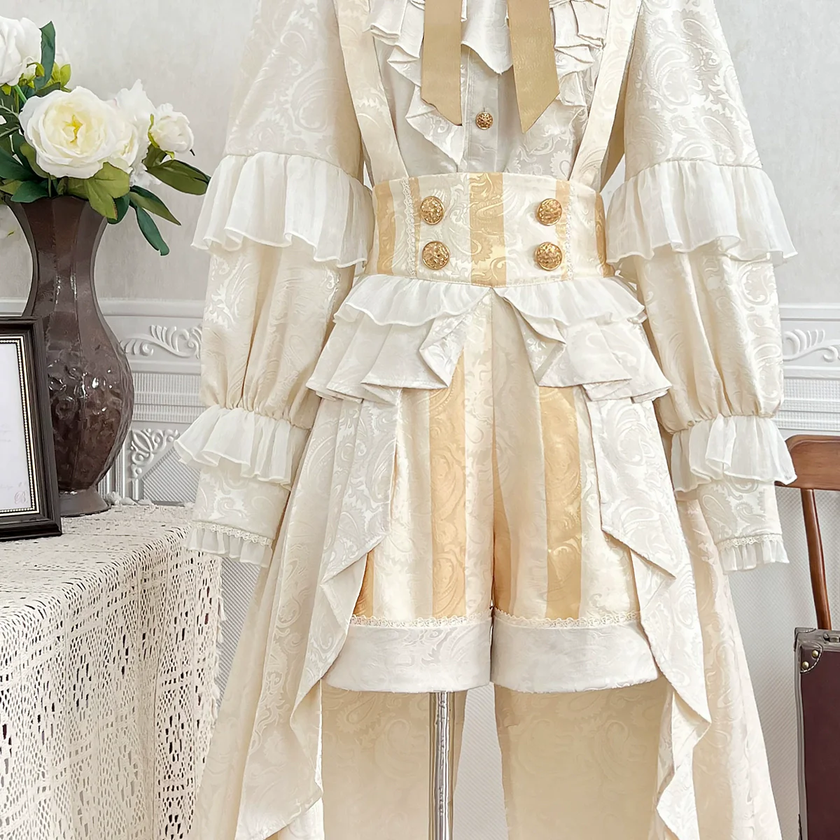 Ouji Lolita Suspender Shorts & Jacquard Shirt - Image 12