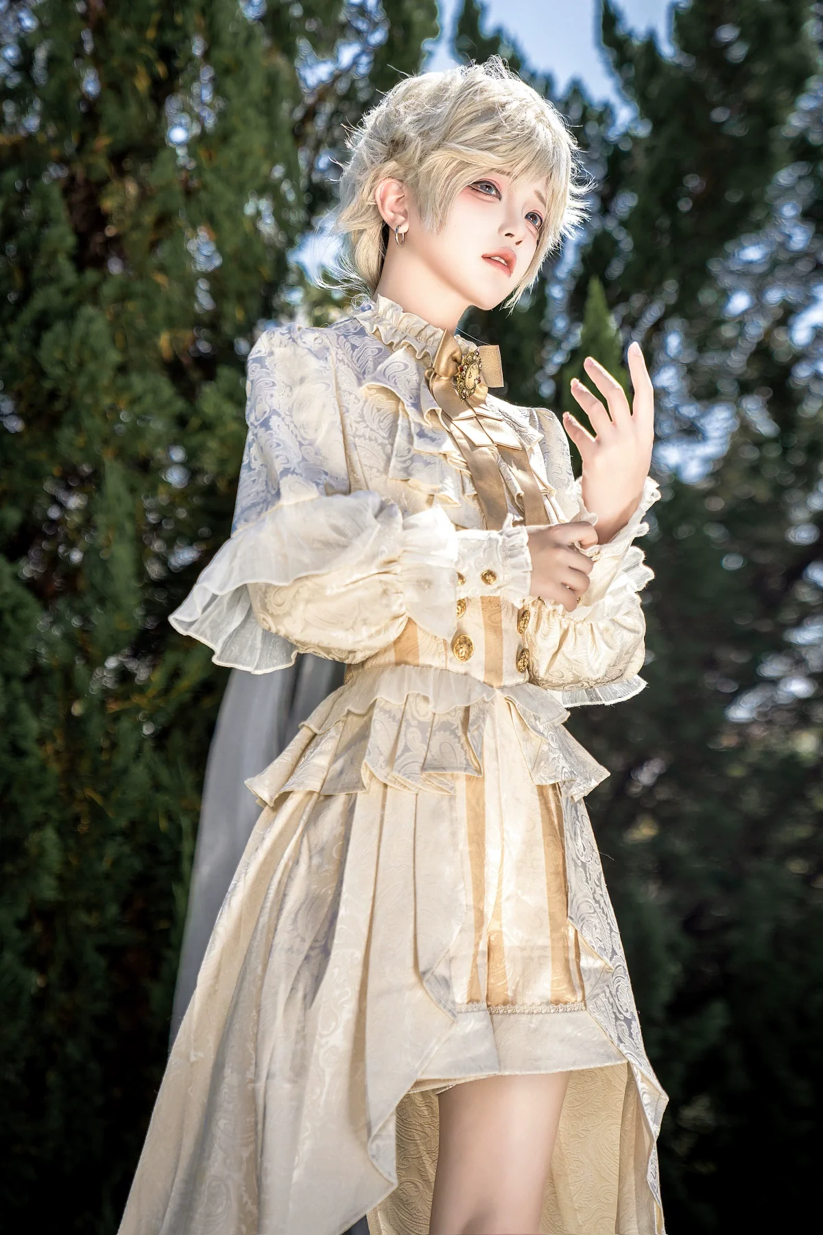 Ouji Lolita Suspender Shorts & Jacquard Shirt - Image 8