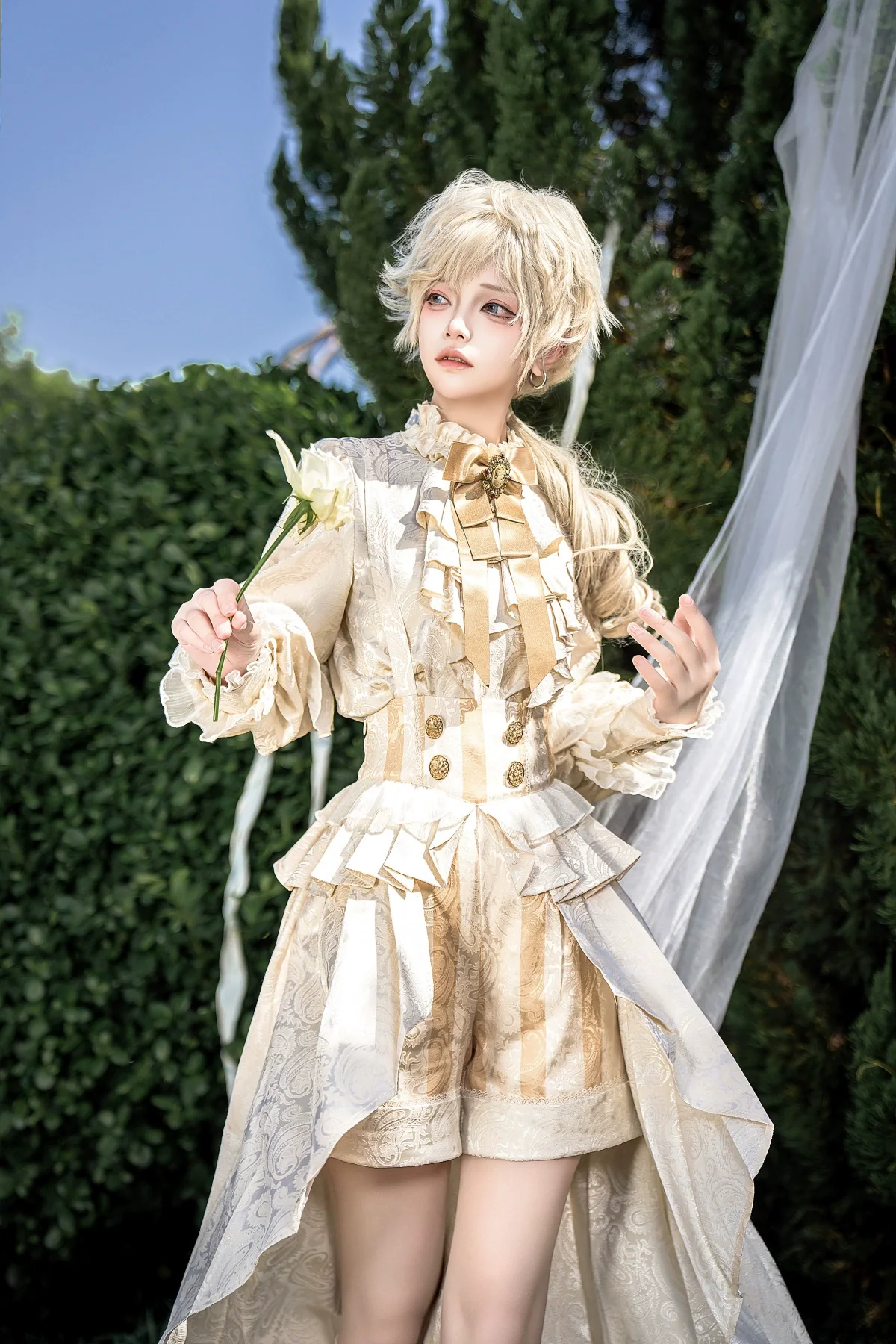 Ouji Lolita Suspender Shorts & Jacquard Shirt - Image 9