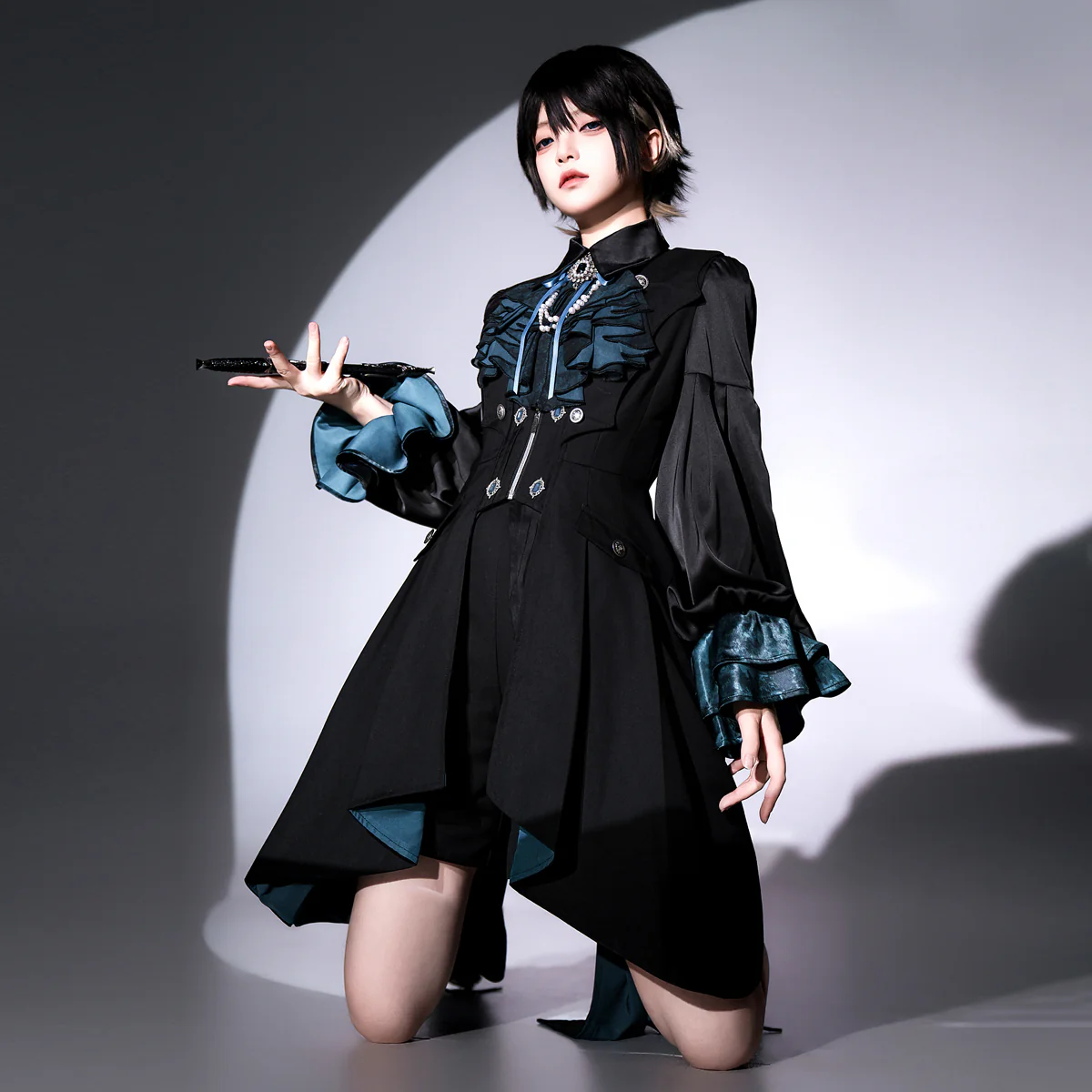 Mystique Melody - Ouji Lolita Irregular Shirt and Long Vest Set - Image 13