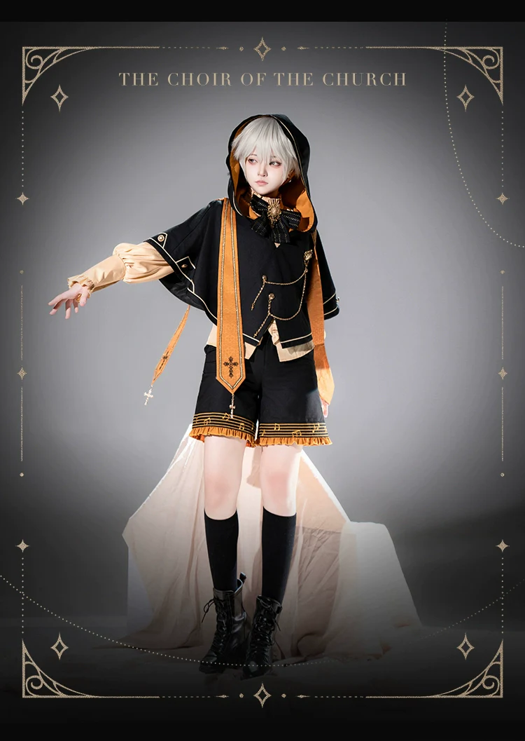The Choir of The Church 2.0 - Ouji Lolita Shorts Set in Two Styles - Image 4